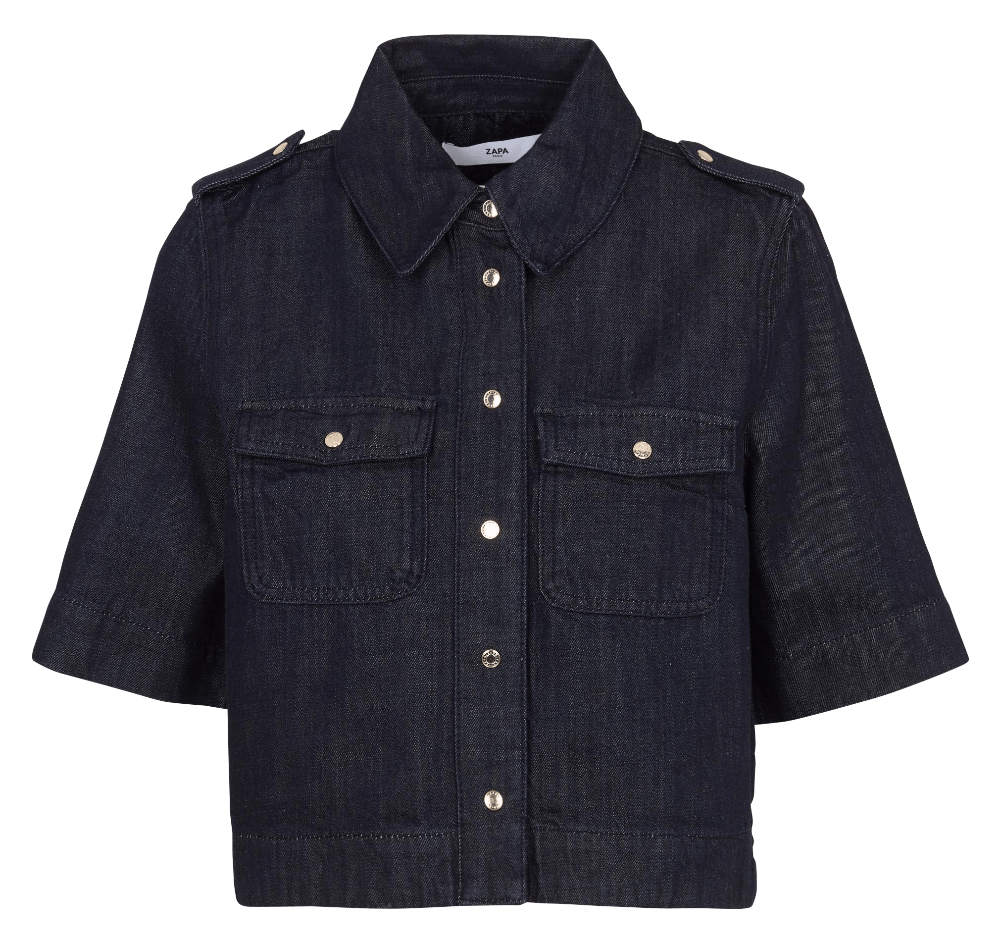 Denimhemd mit klassischem Kragen ZAPA Schwarz