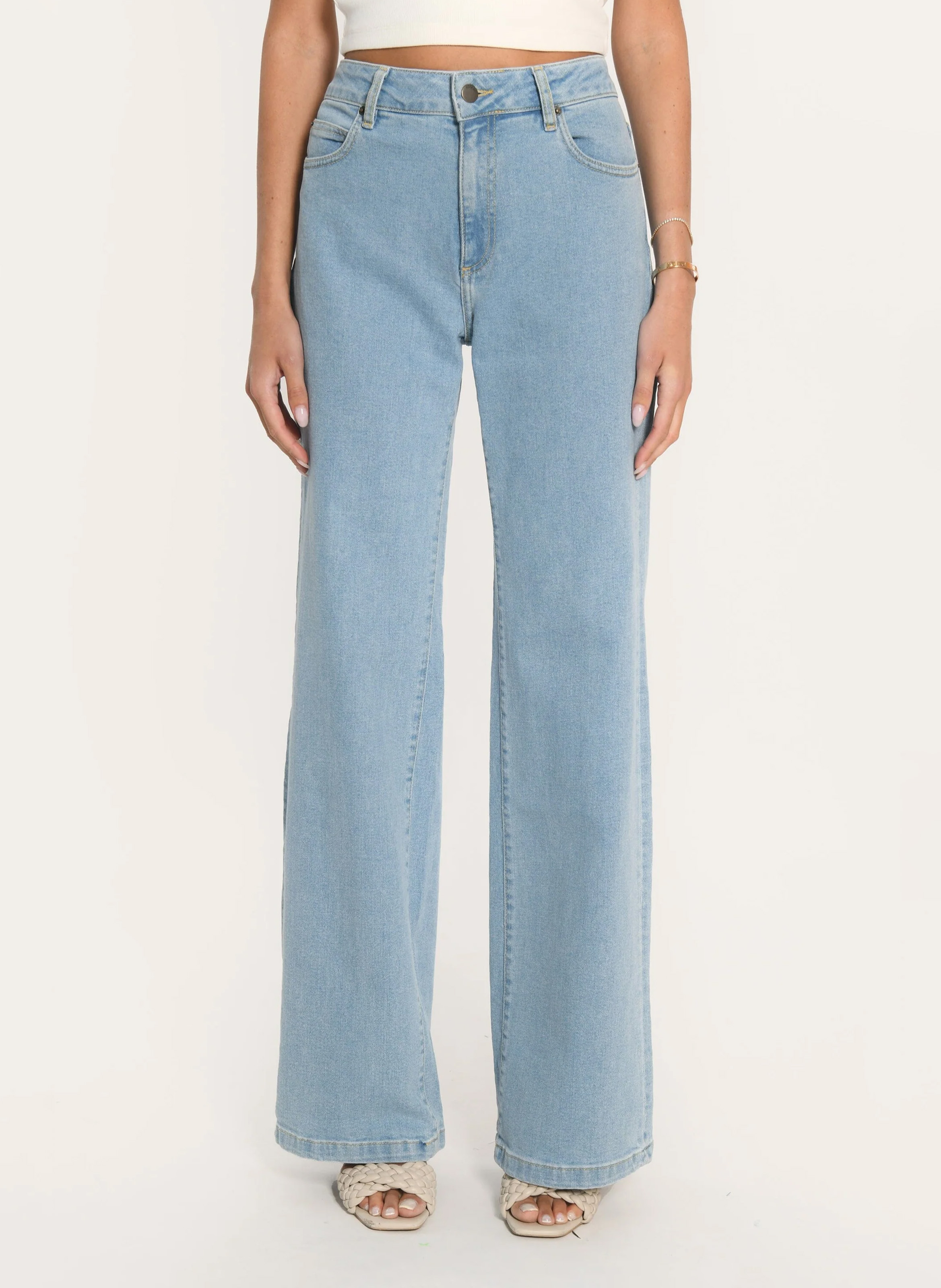 Farbige Straight Cut Jeans mit 5 Taschen KOOKAI Blau