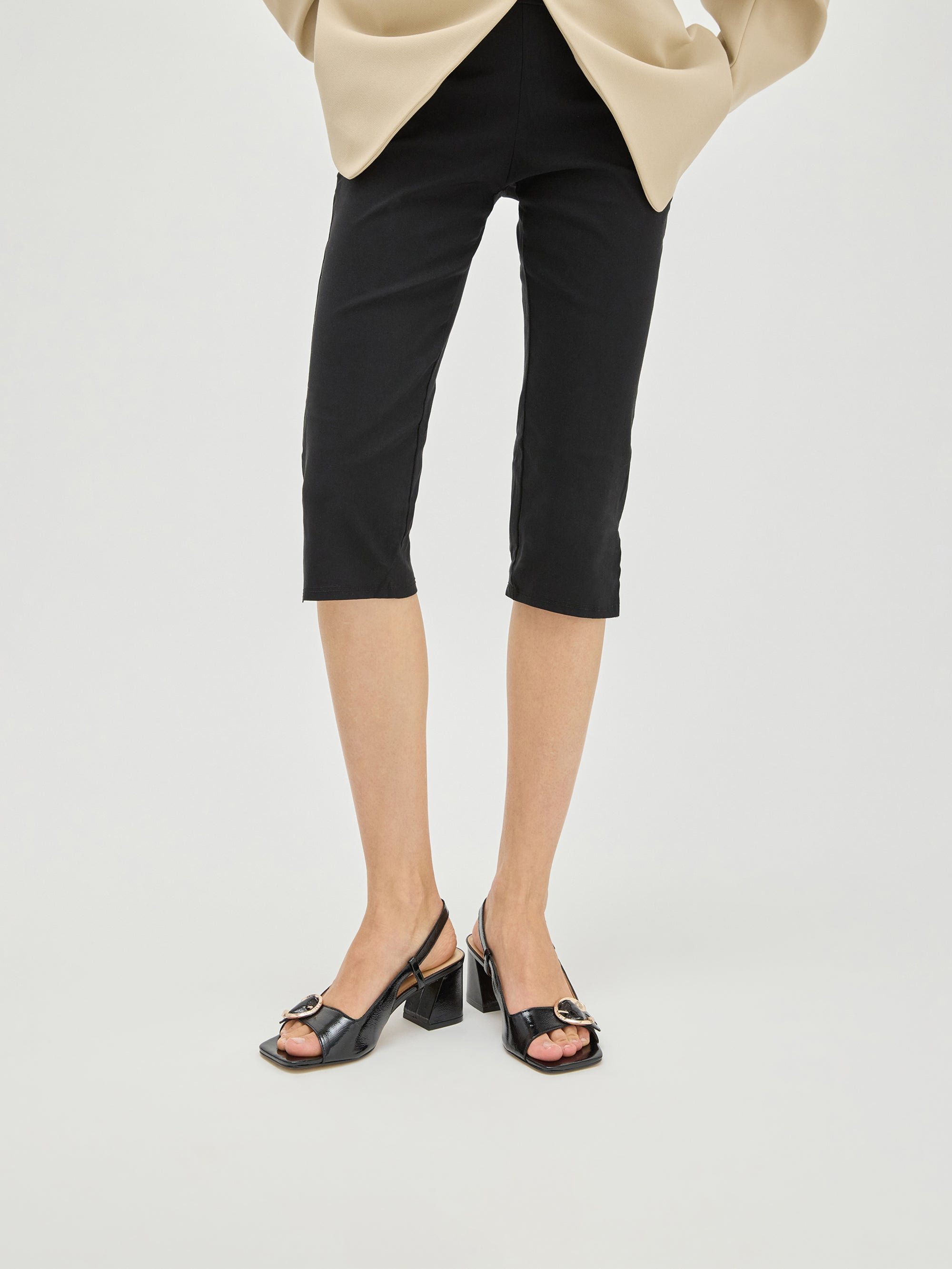 Sandals in aged effect patent leather with strap and heel VANESSA WU Black