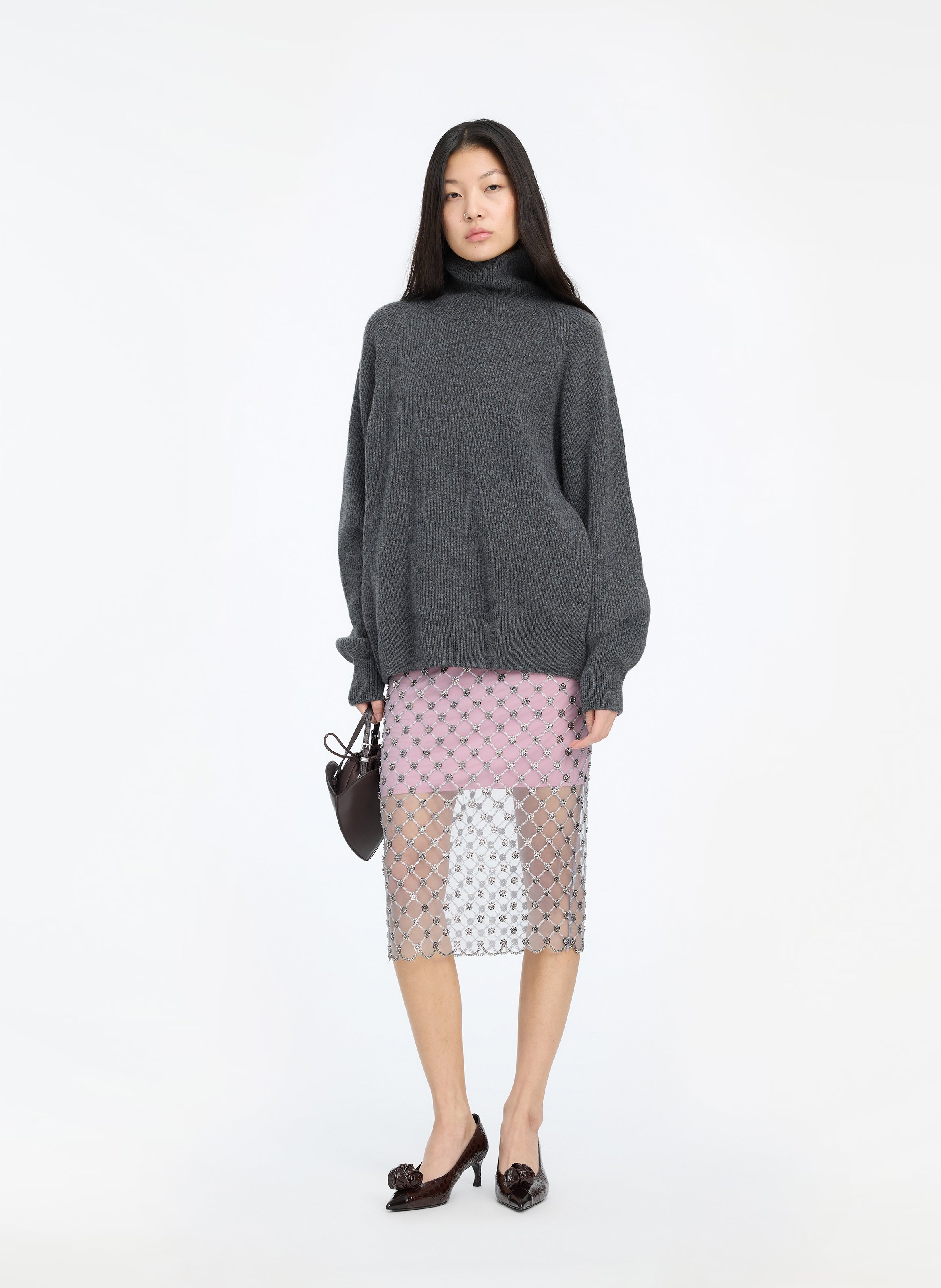 Pull oversize en laine et cachemire ROTATE Multicolore