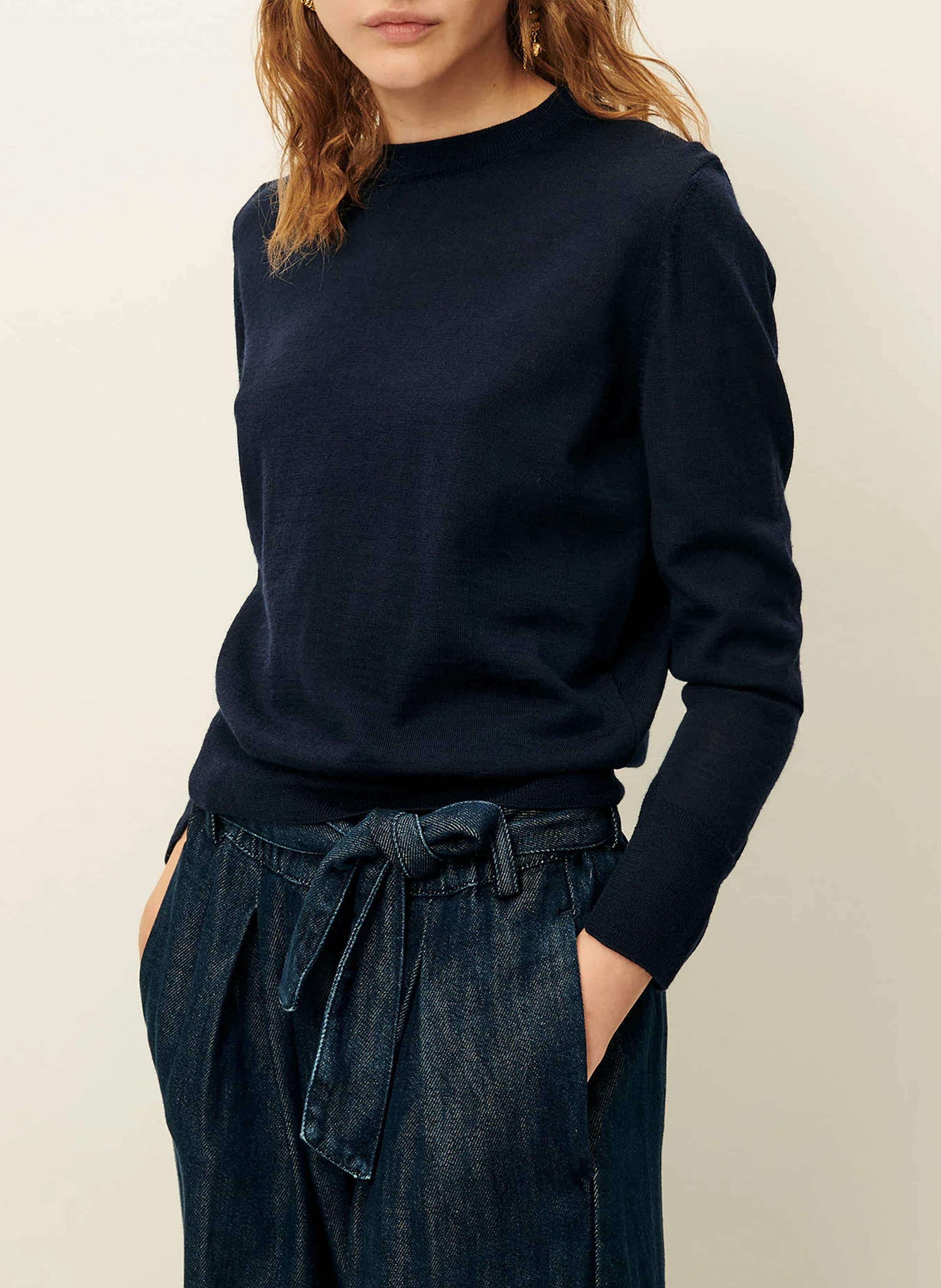 Abidjan wool round-neck sweater SESSUN Blue
