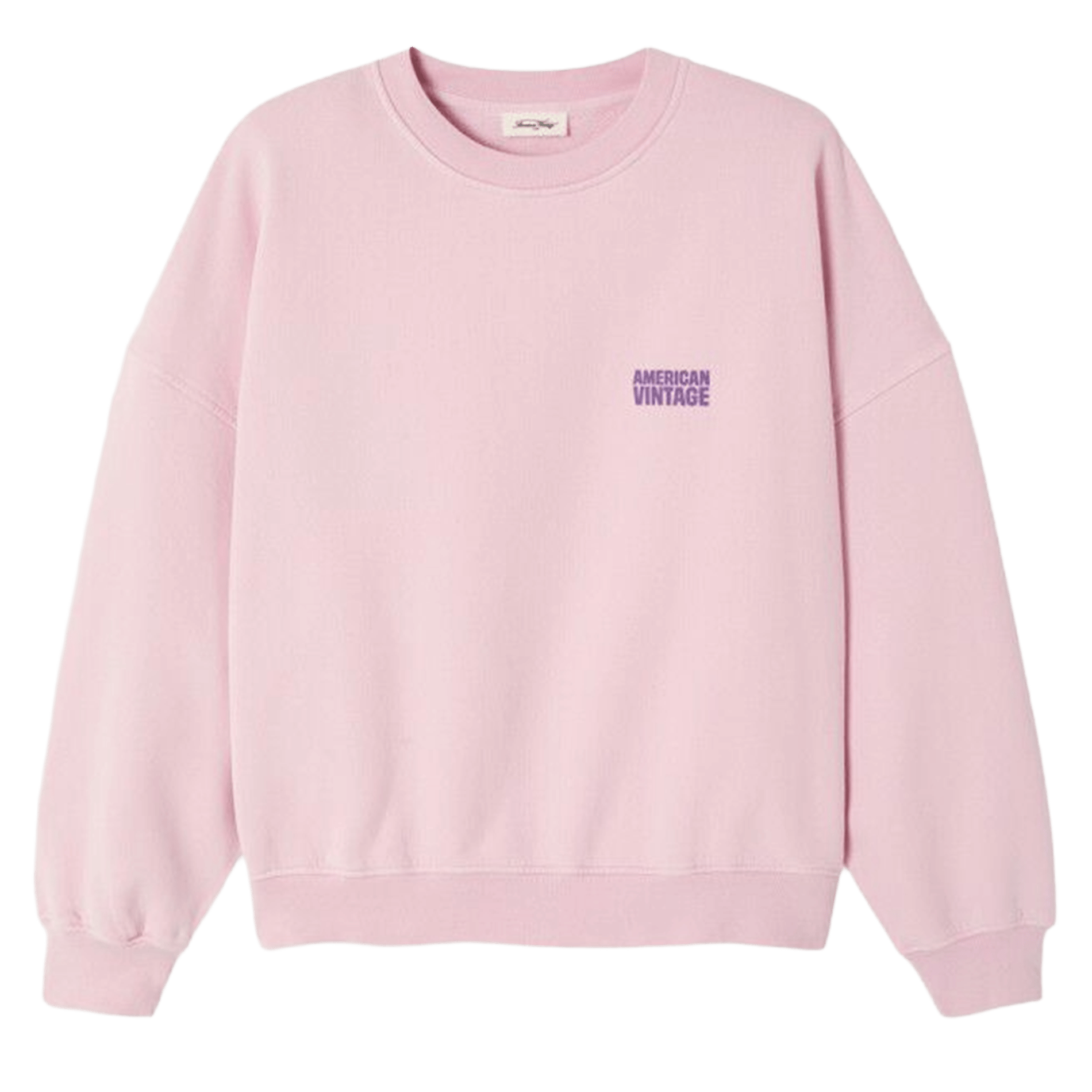 Sweat ample col rond sérigraphié en coton AMERICAN VINTAGE