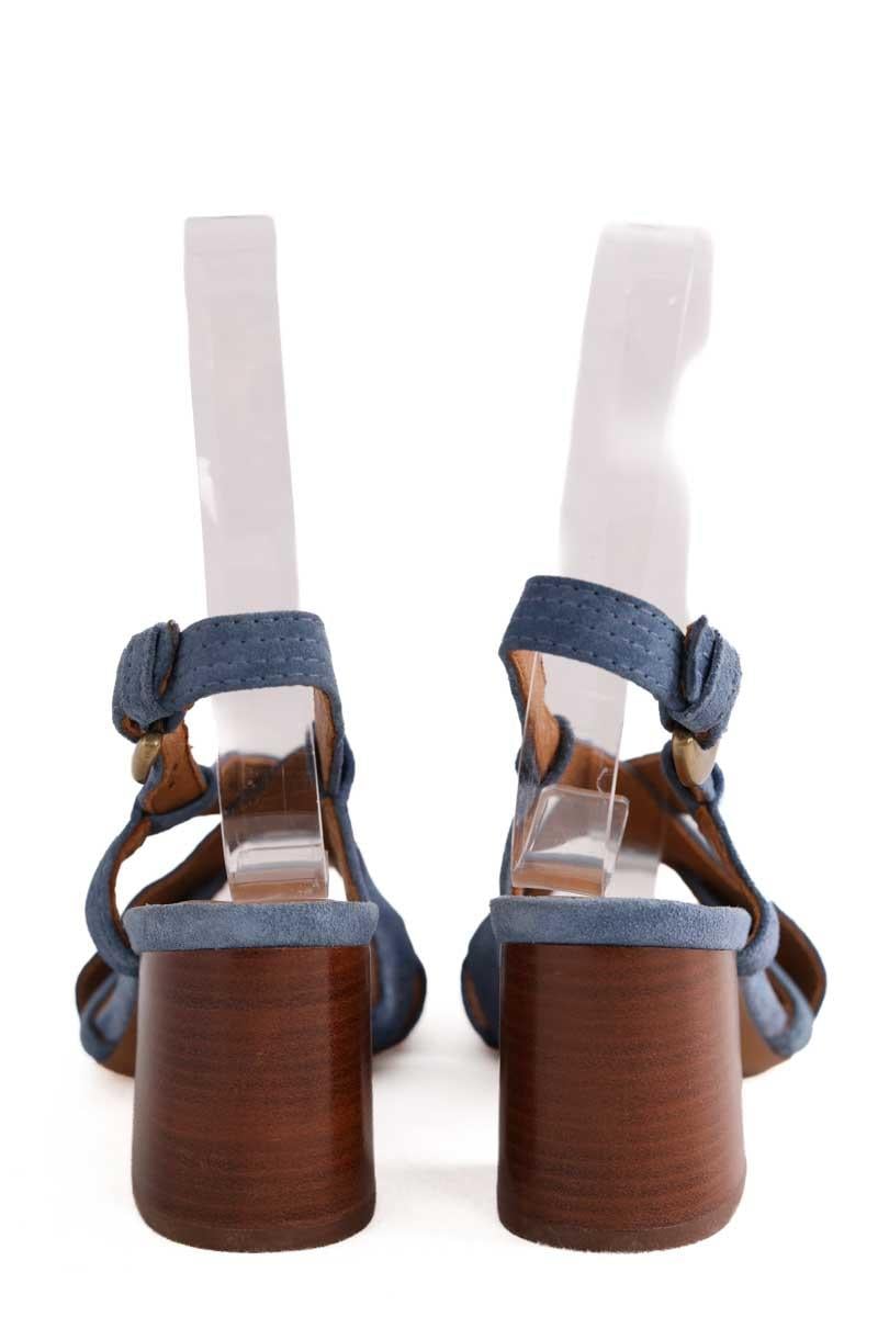 Faux leather sandals SEZANE - Seconde main Blue