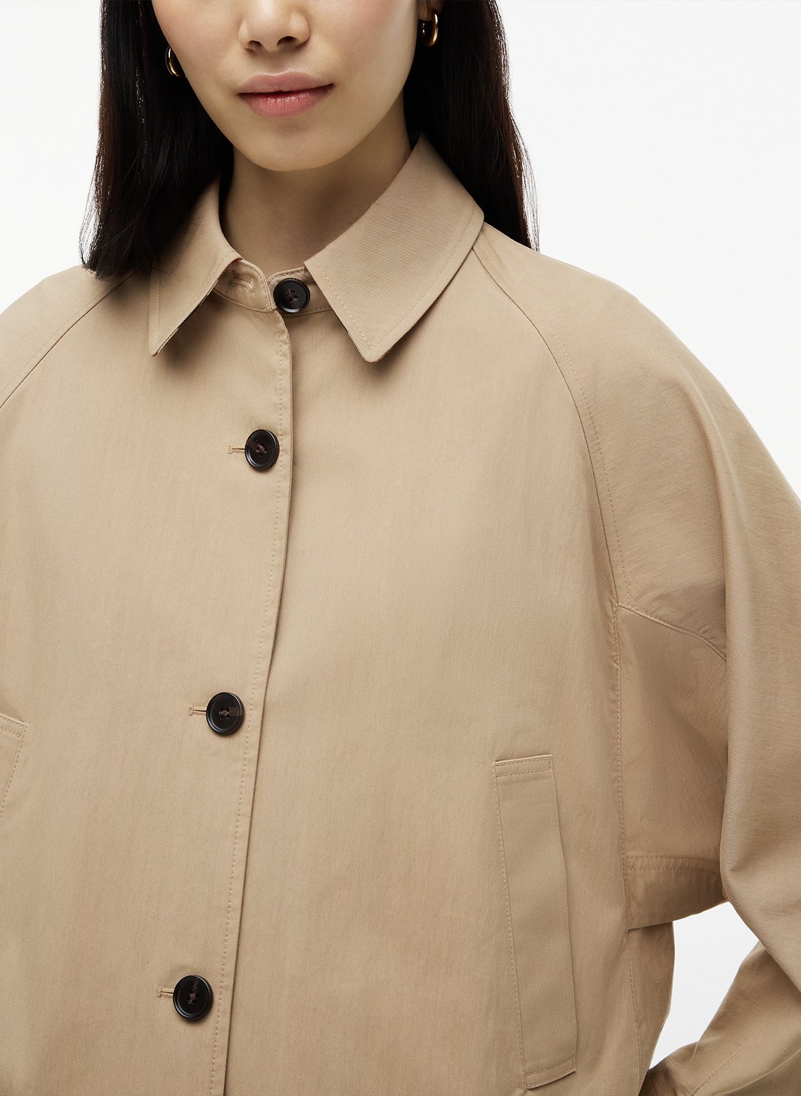 Oversize Trenchcoat mit klassischem Kragen aus Baumwollmischung. TOMMY HILFIGER Beige