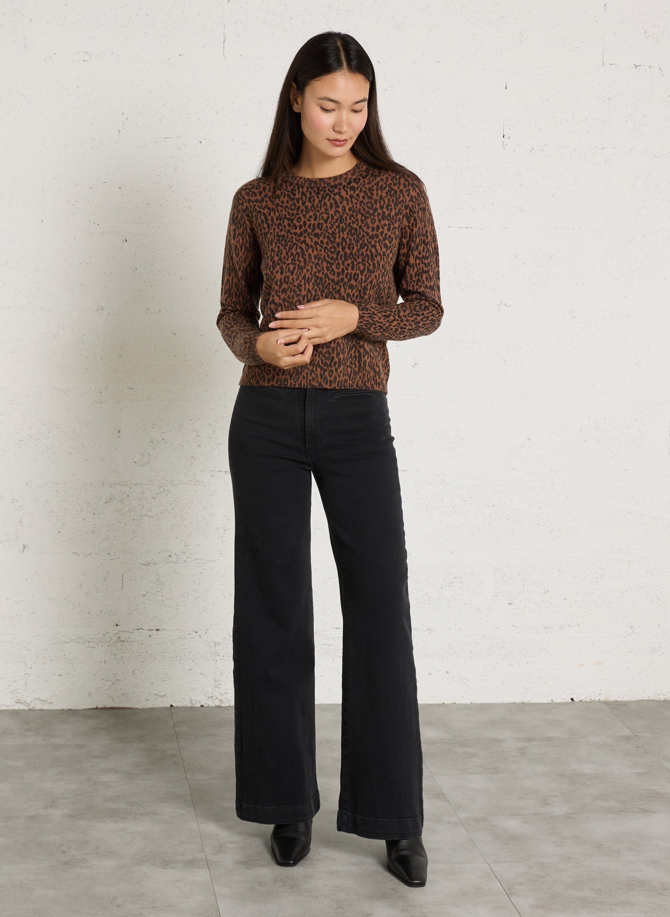 Gerader Jeans aus Baumwollmischung MAISON HOTEL Blau