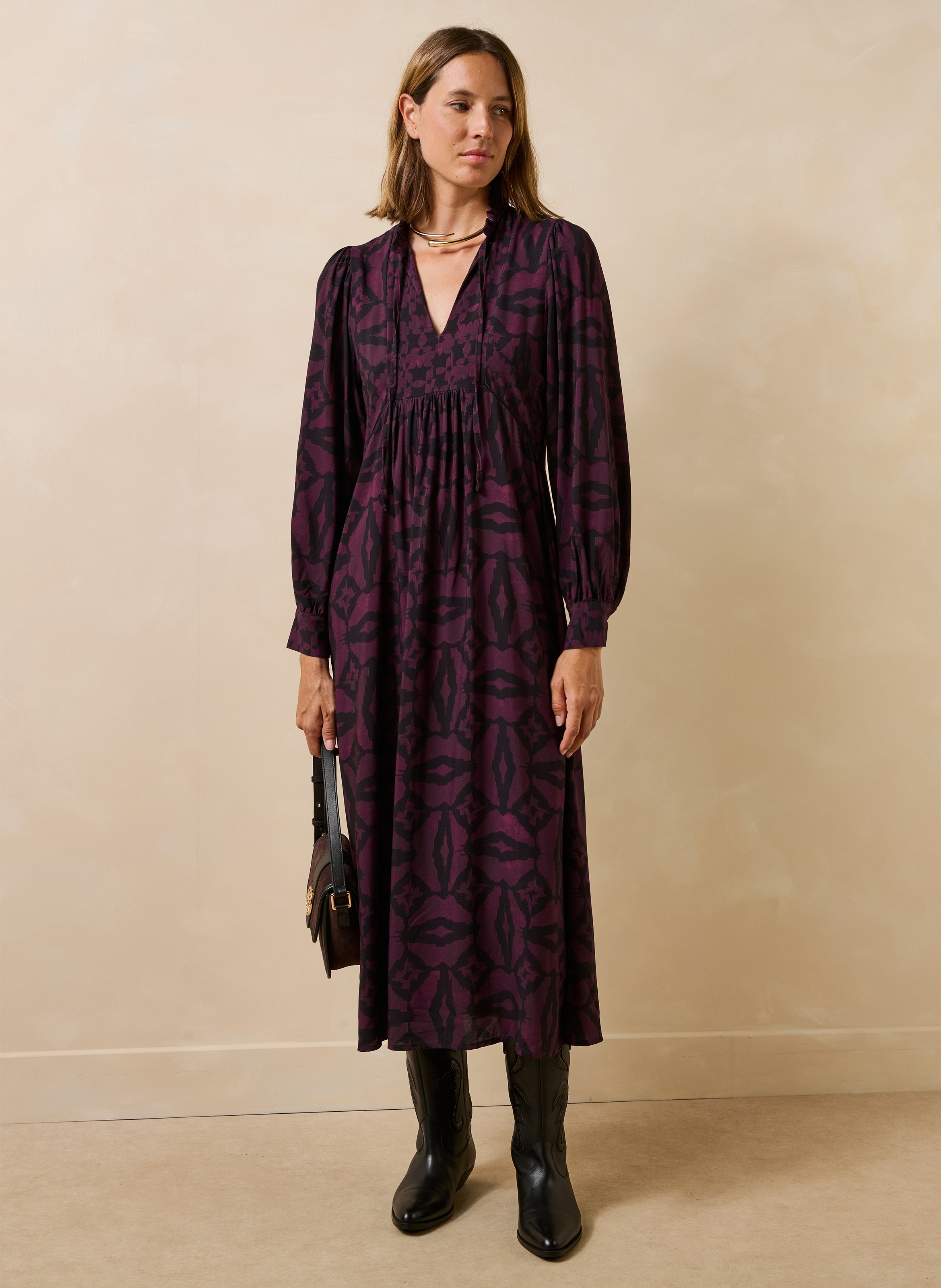 Long straight printed dress LA FEE MARABOUTEE Multicolored