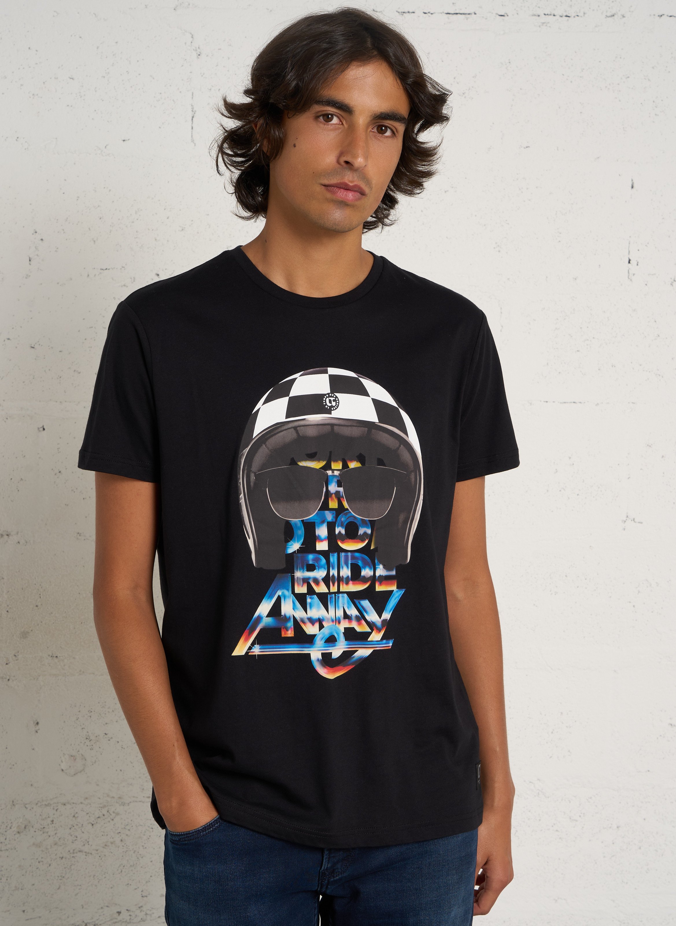 Tee-shirt droit en coton LE TEMPS DES CERISES Noir