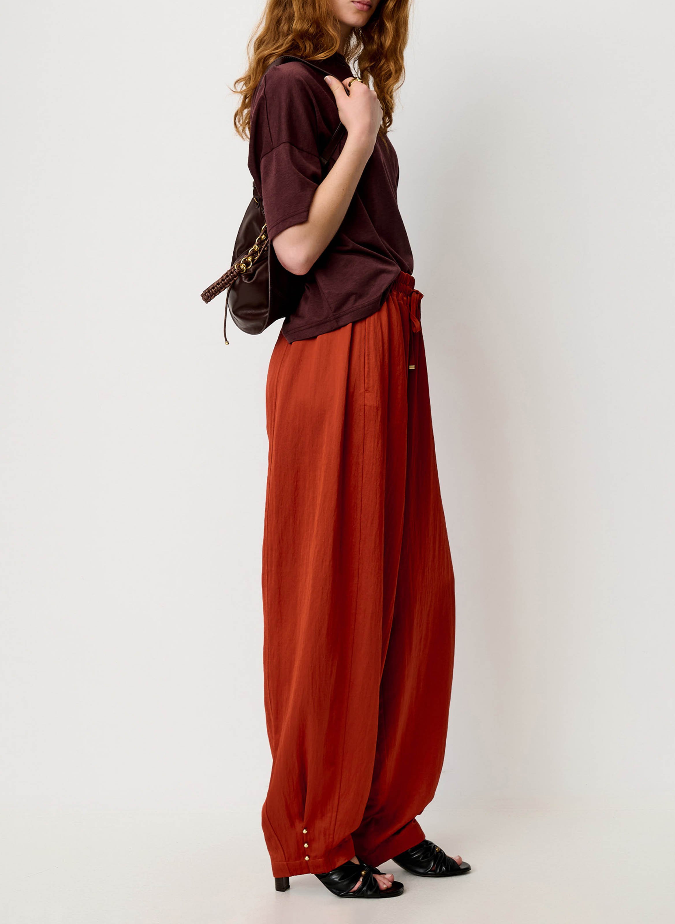 Round-neck oversized T-shirt SESSUN Brown