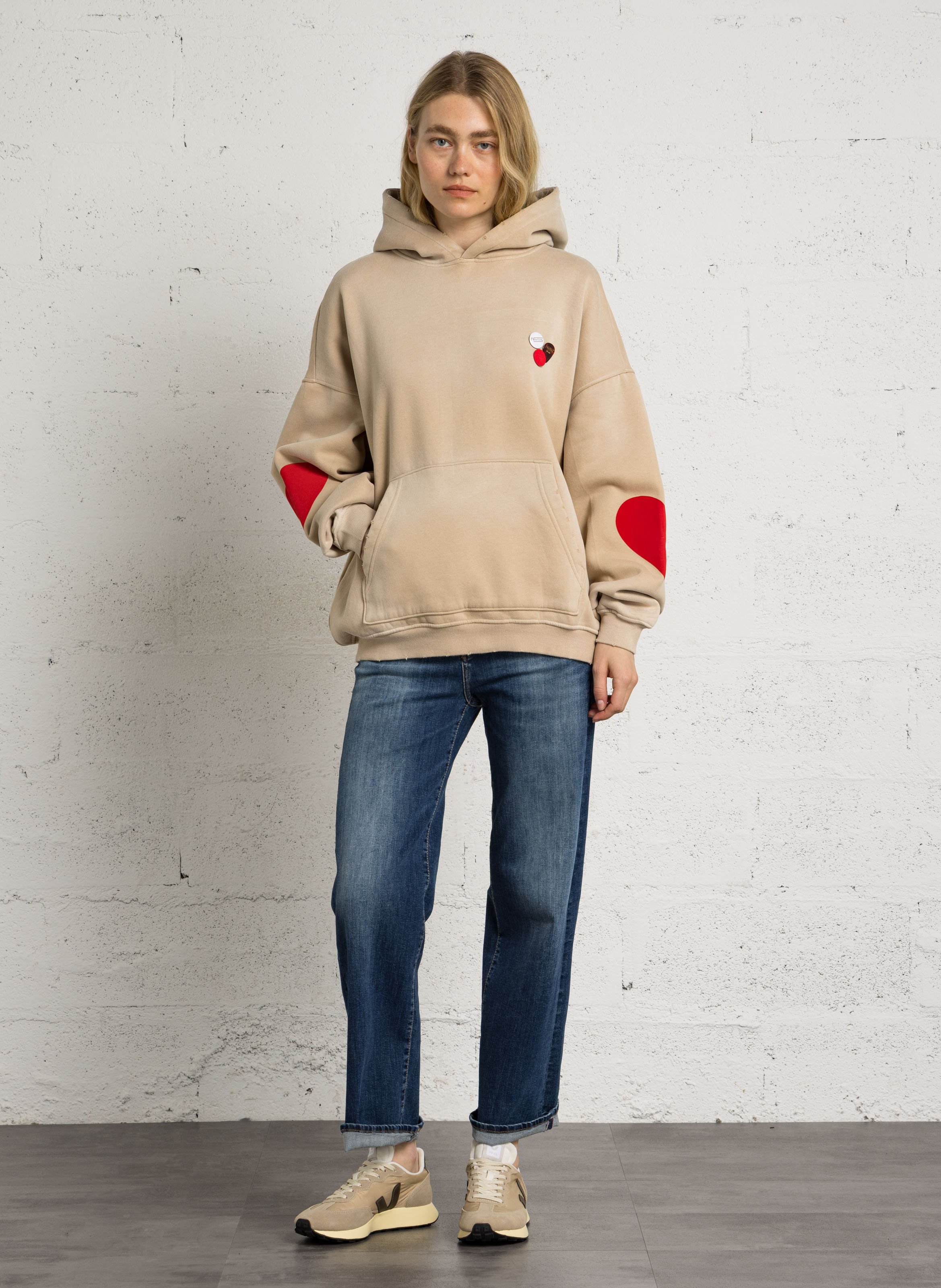 Wijde jeans van katoenmix LE TEMPS DES CERISES Blauw