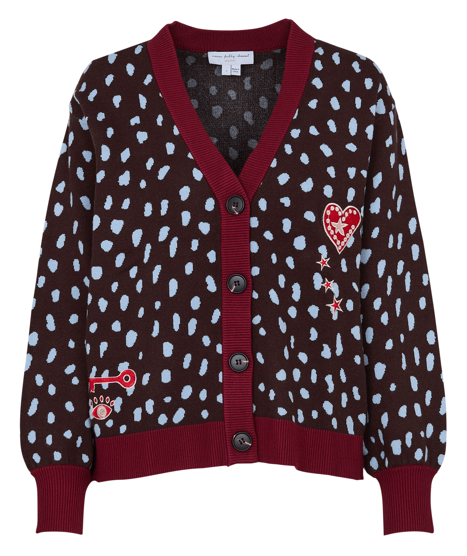 Gilet droit à motif pois NEVER FULLY DRESSED Marron