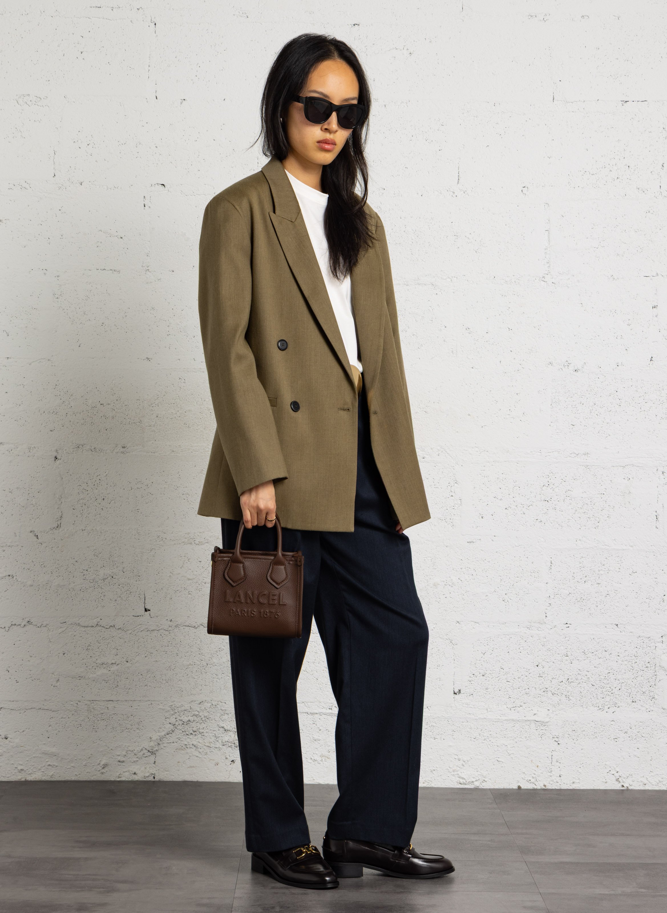 Leren clutch LANCEL Bruin