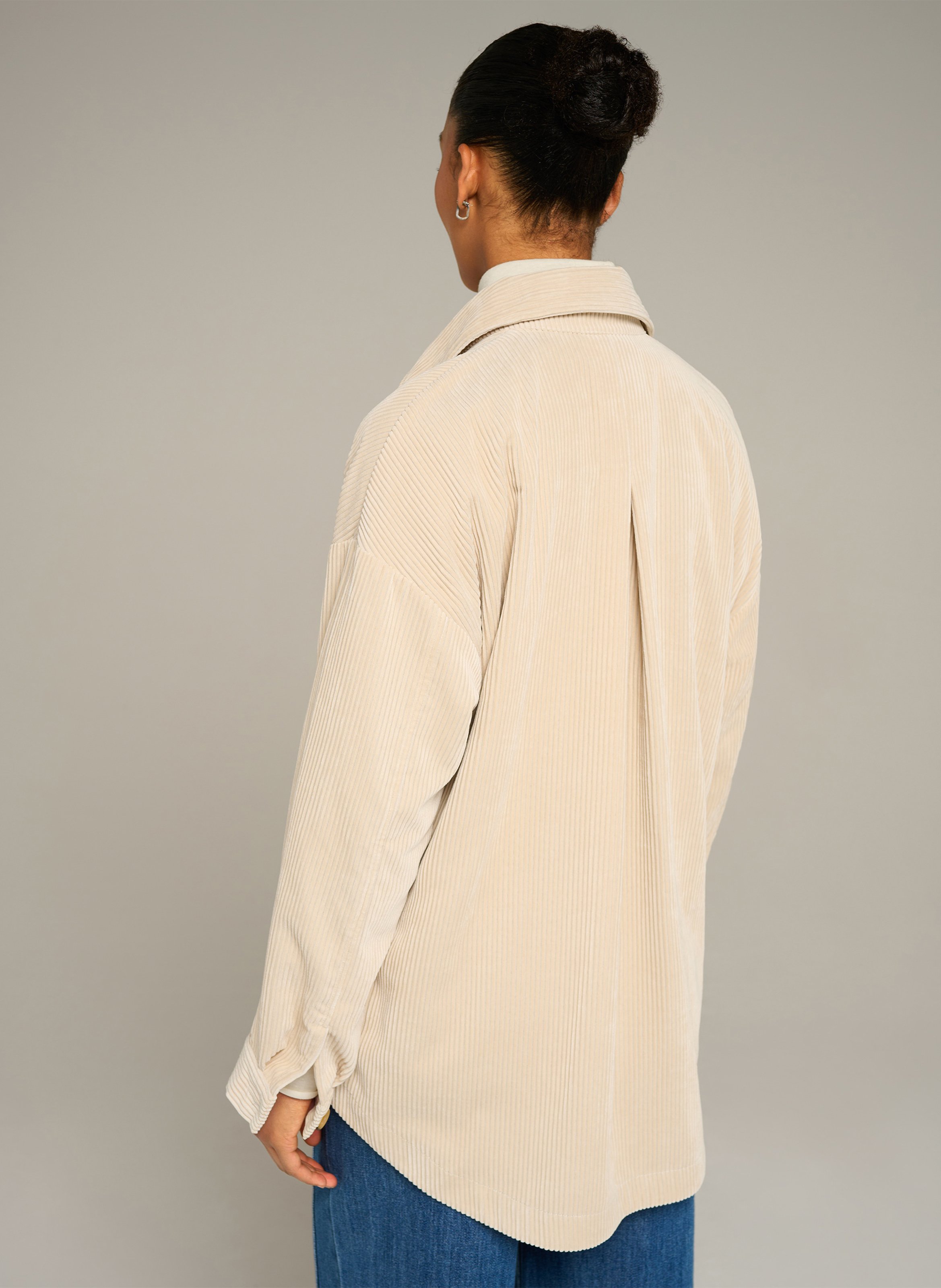 Straight corduroy shirt | Beige COTELAC ACOTE Women