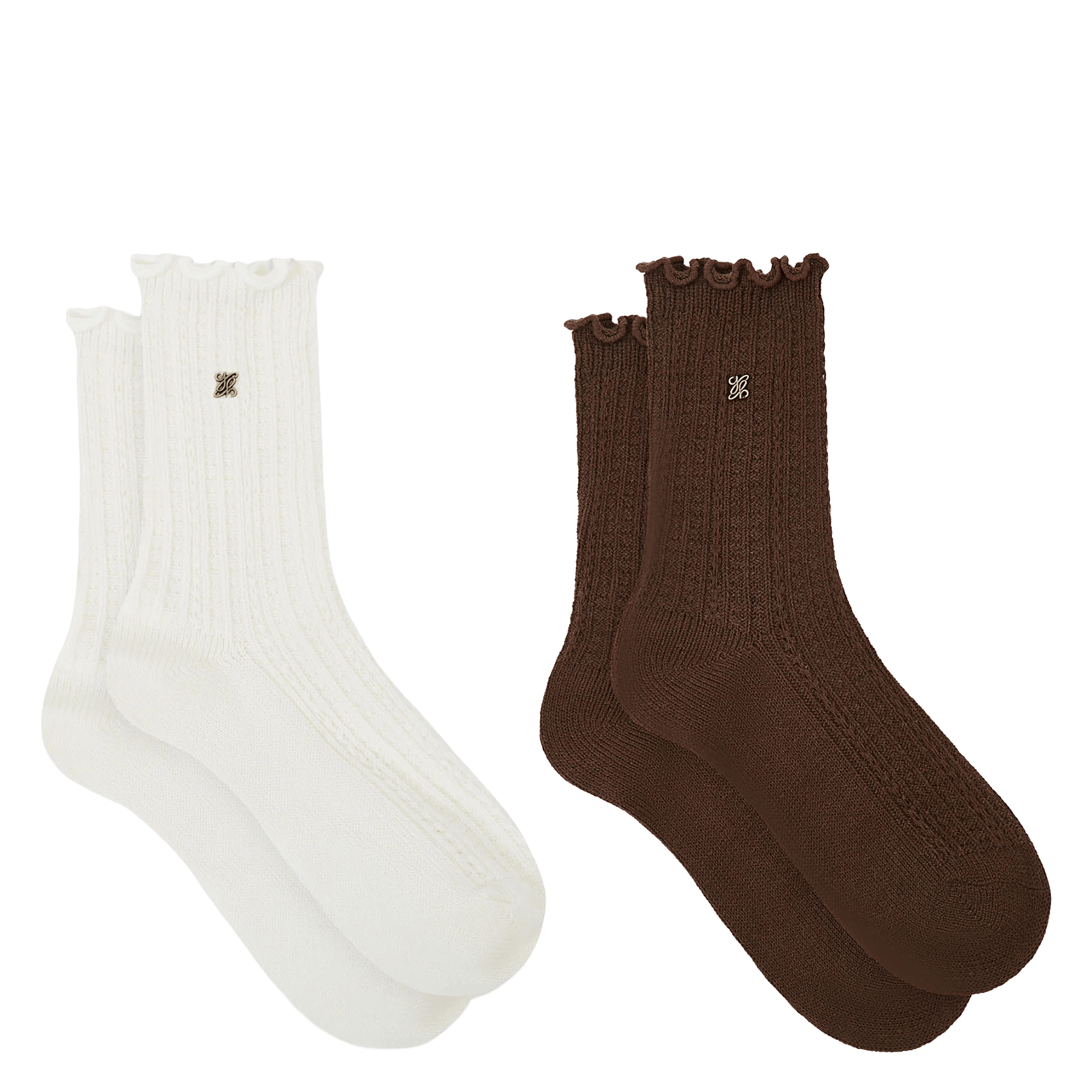 Set of 2 openwork knit socks GRACE ET MILA Multicolored
