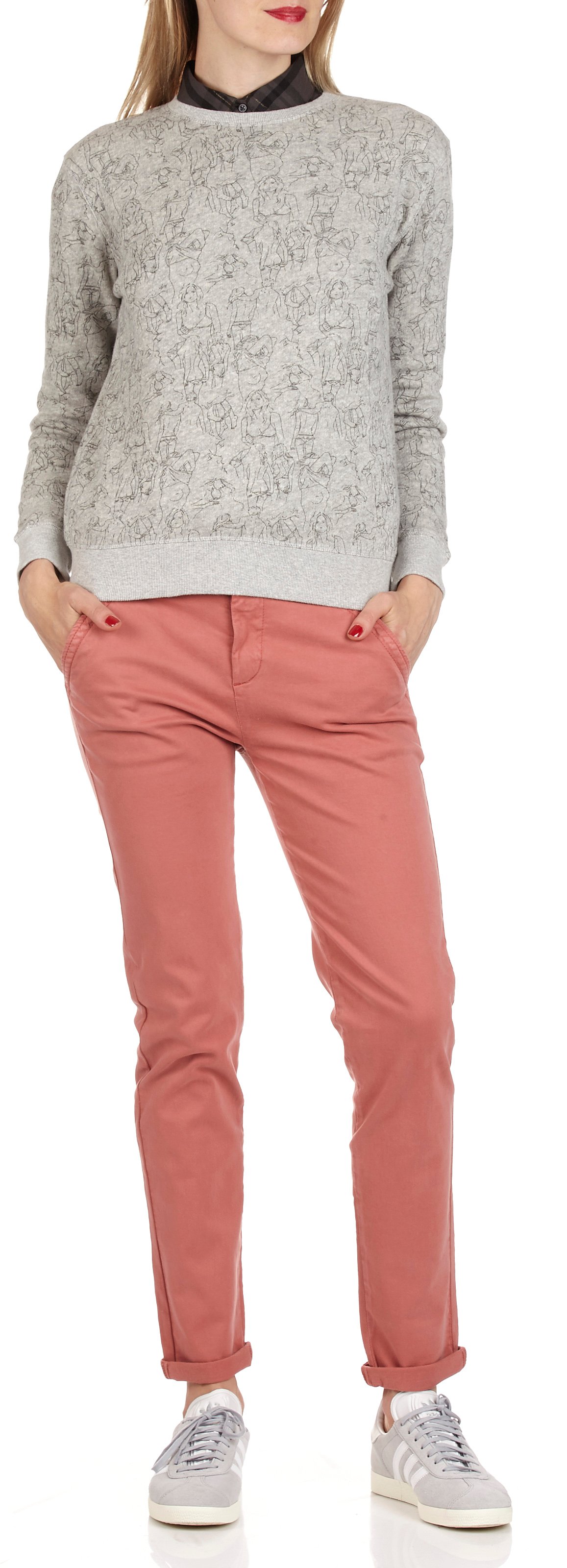 Love printed round-neck fleece sweatshirt SWILDENS Grey