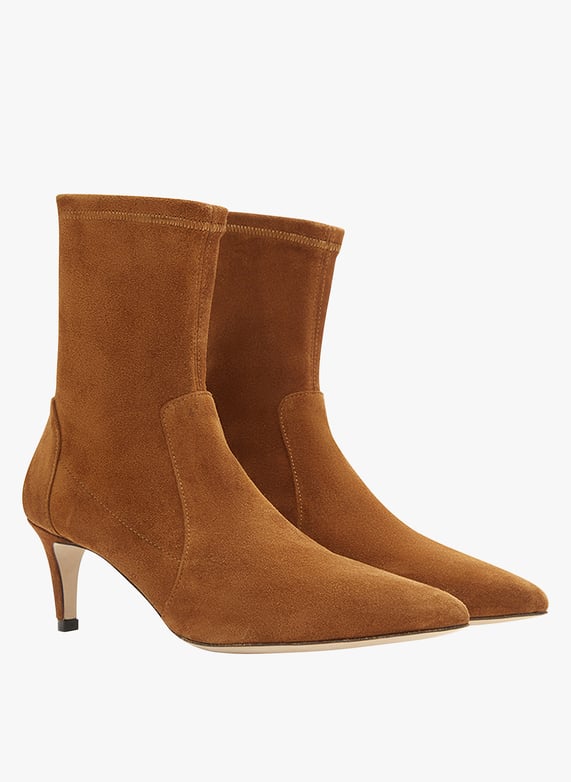 Bottines chaussettes cuir sales