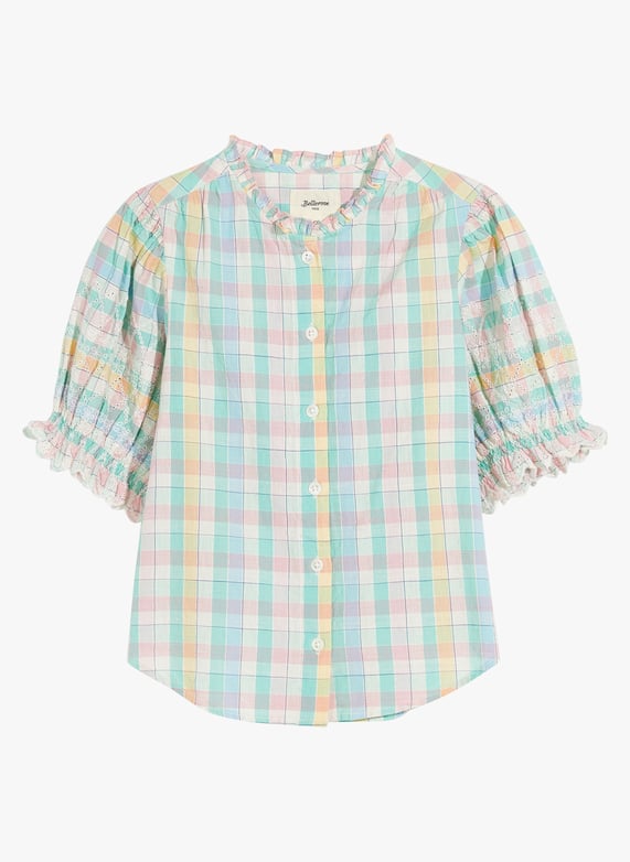 Gerade kariertes hemd mit volants aus baumwolle Check a Bellerose