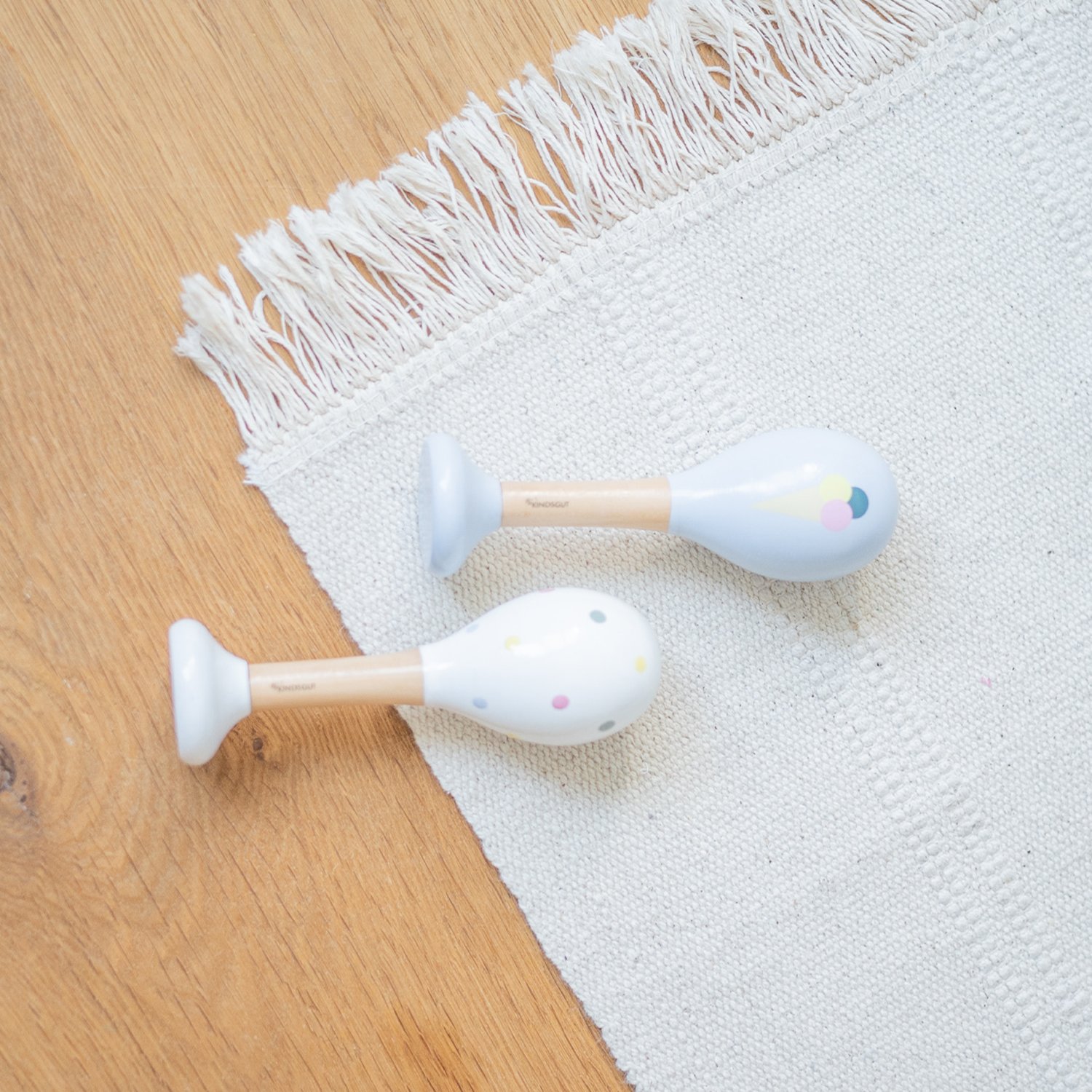 Fox and stripes rattles KINDSGUT Yellow