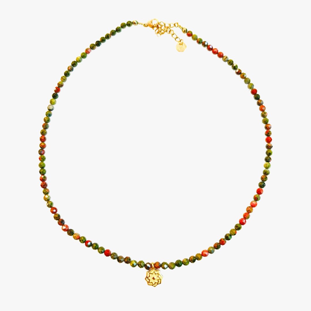 Unakite necklace GINANDGER Green