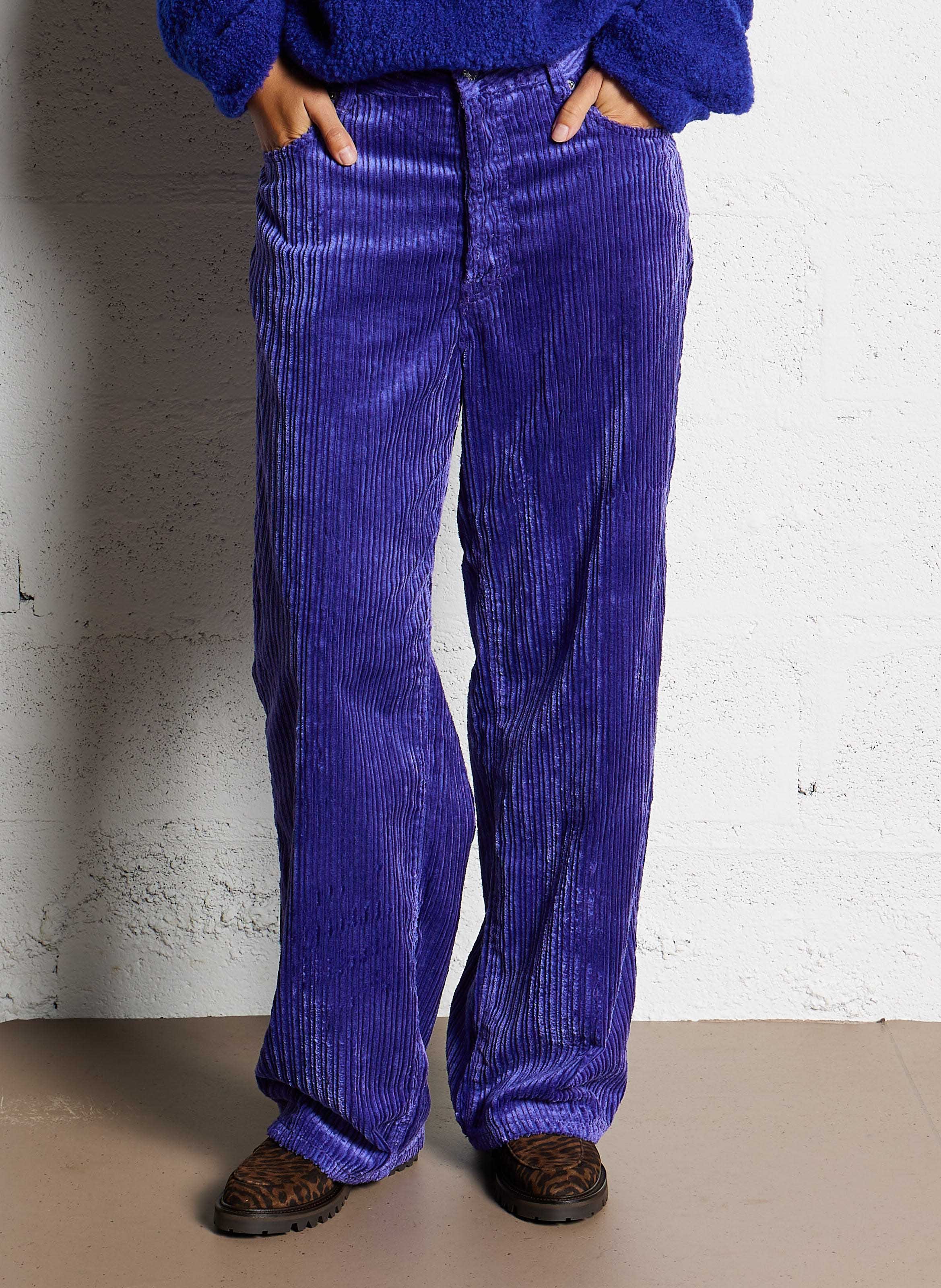 Pantalon droit en coton mélangé BELLEROSE Violet
