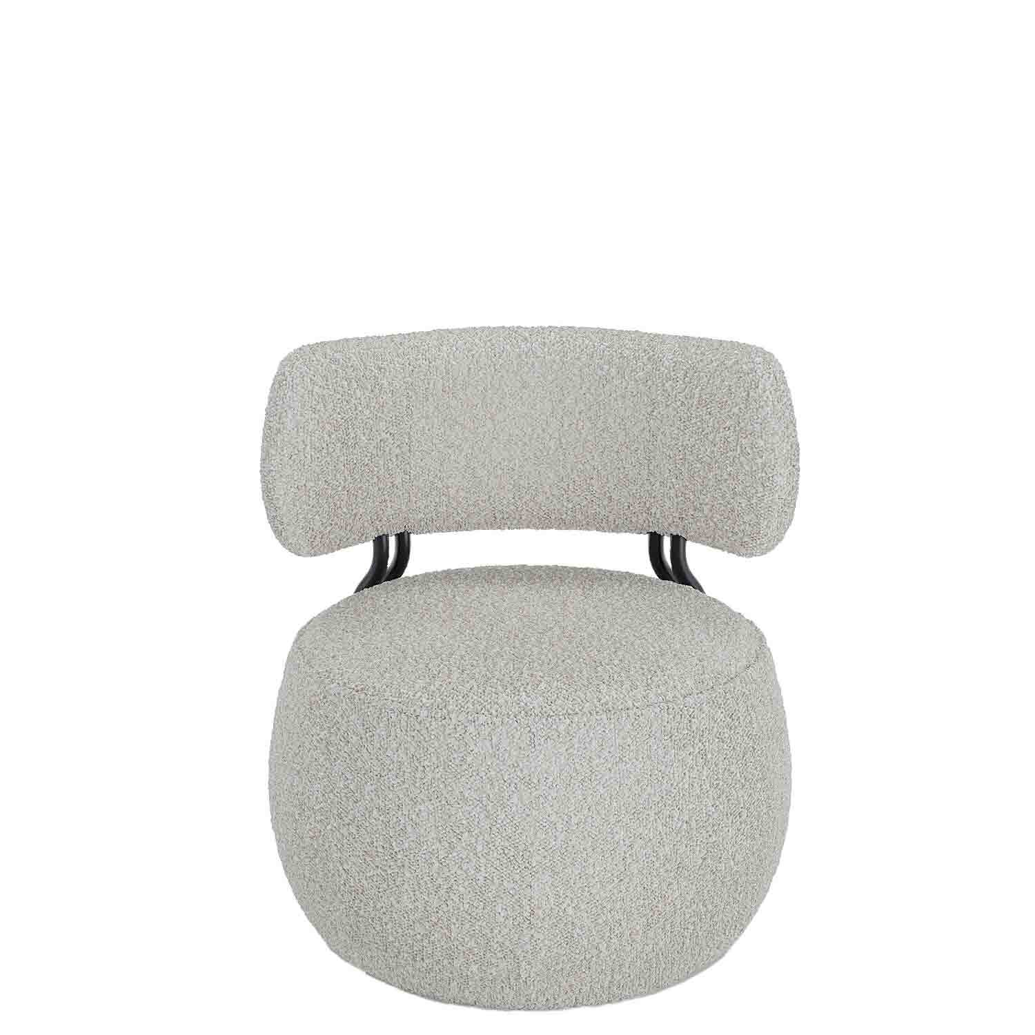 Cream bouclé wool round armchair POTIRON PARIS Beige