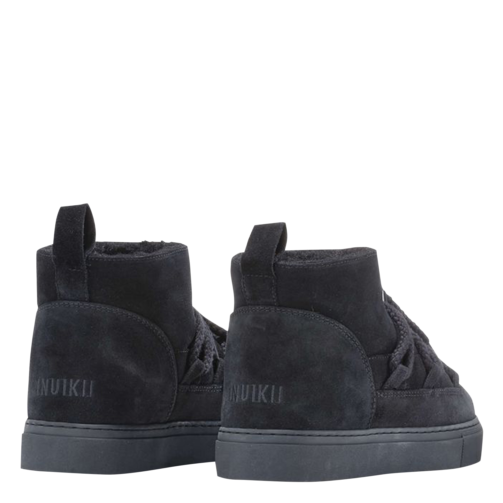 Gefütterte Stiefeletten aus Veloursleder INUIKII Schwarz