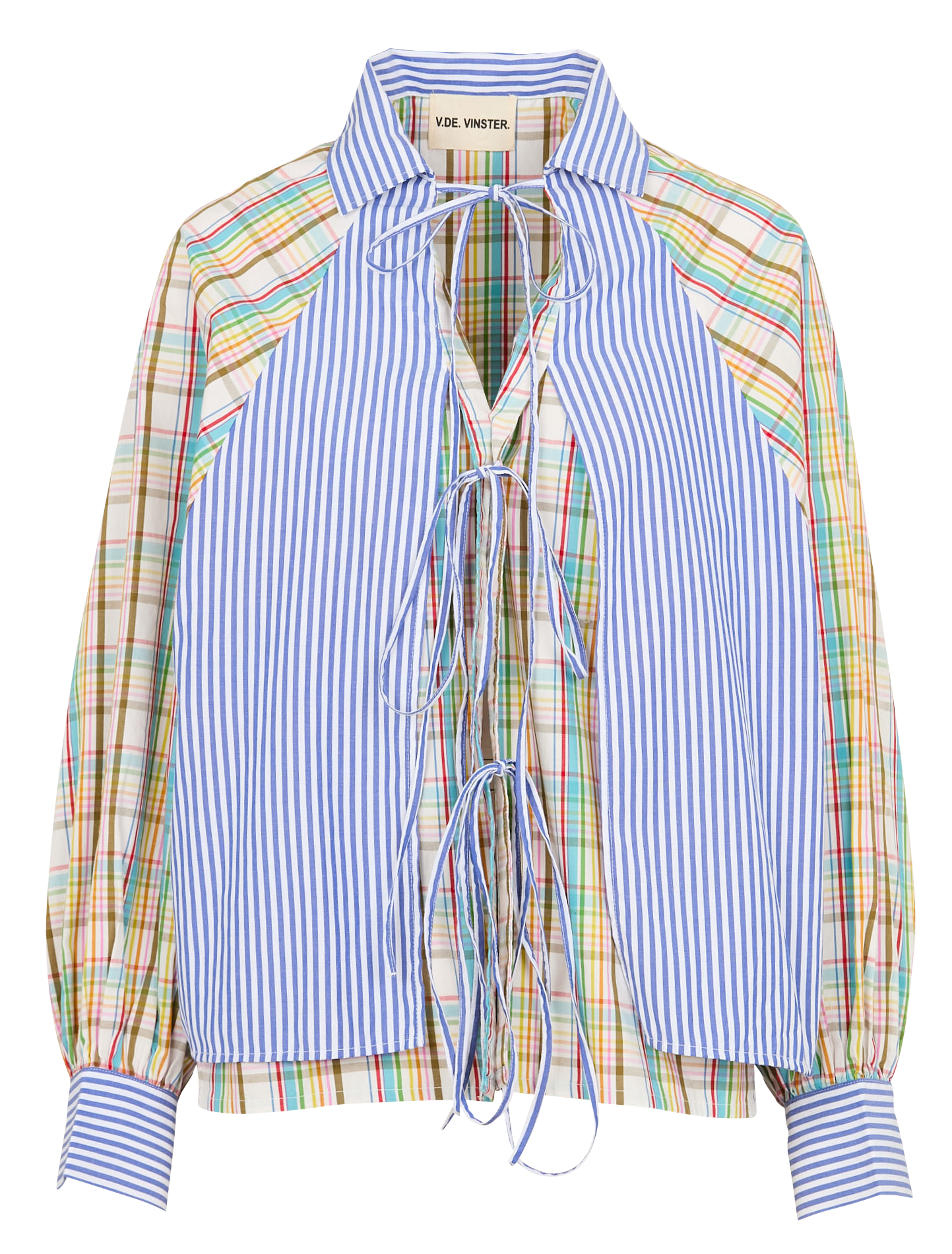 Victorian collar printed cotton blouse V DE VINSTER Blue