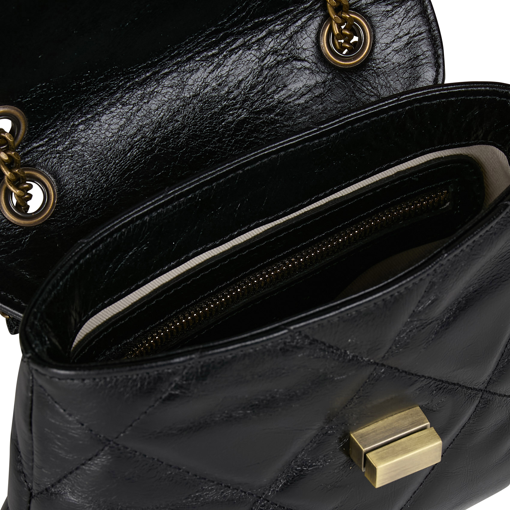 Sac bandoulière en cuir MAISON 123 Noir