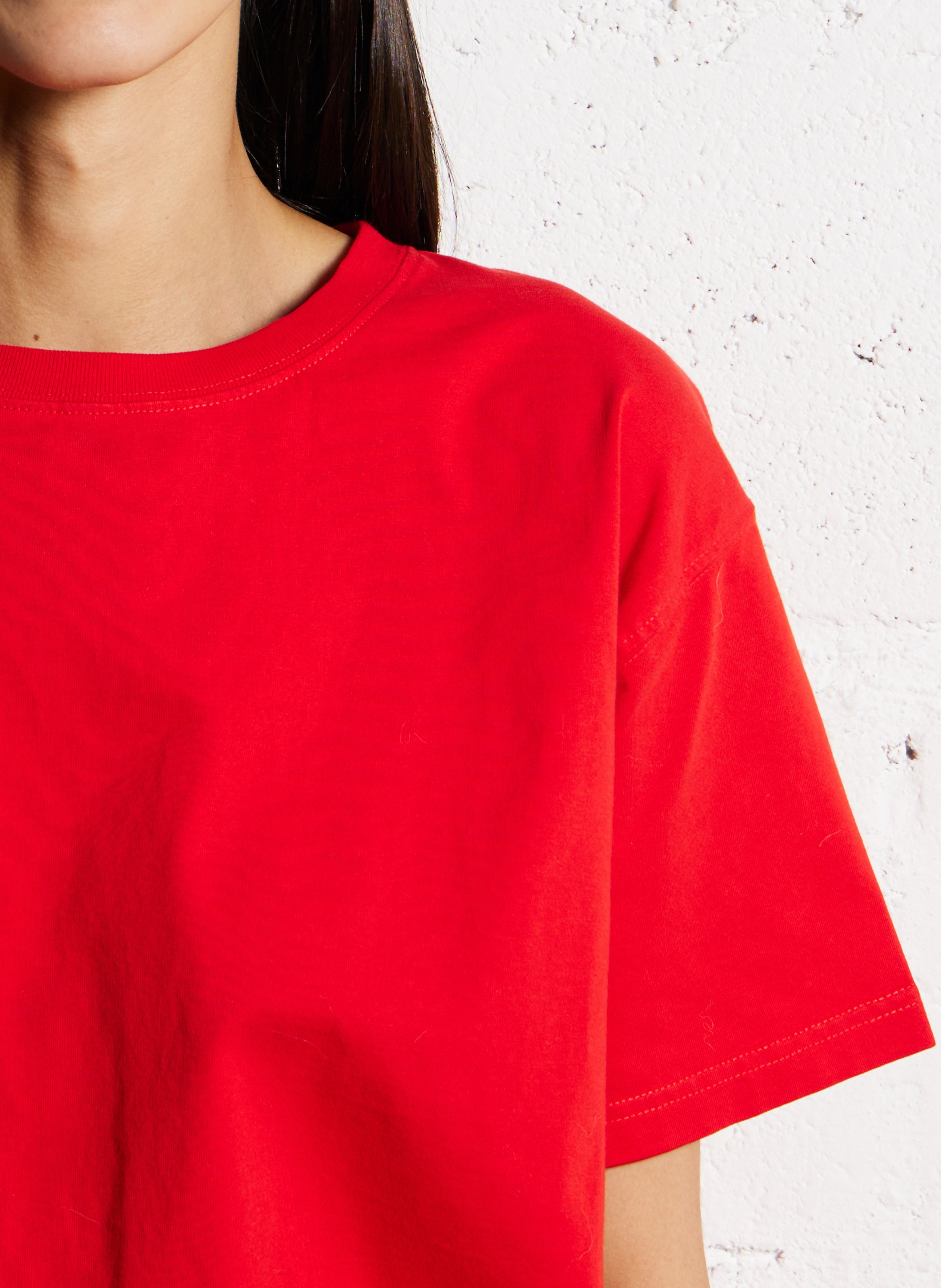 Tee-shirt ample col rond en coton  AMERICAN VINTAGE Rouge