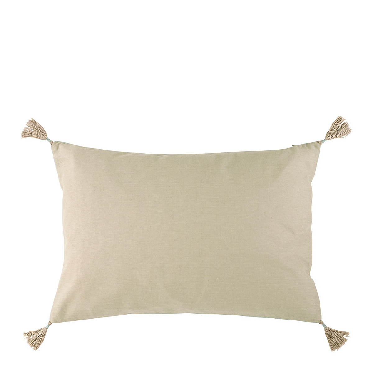 Mattéo cotton velvet cushion cover BLANC D'IVOIRE Blue