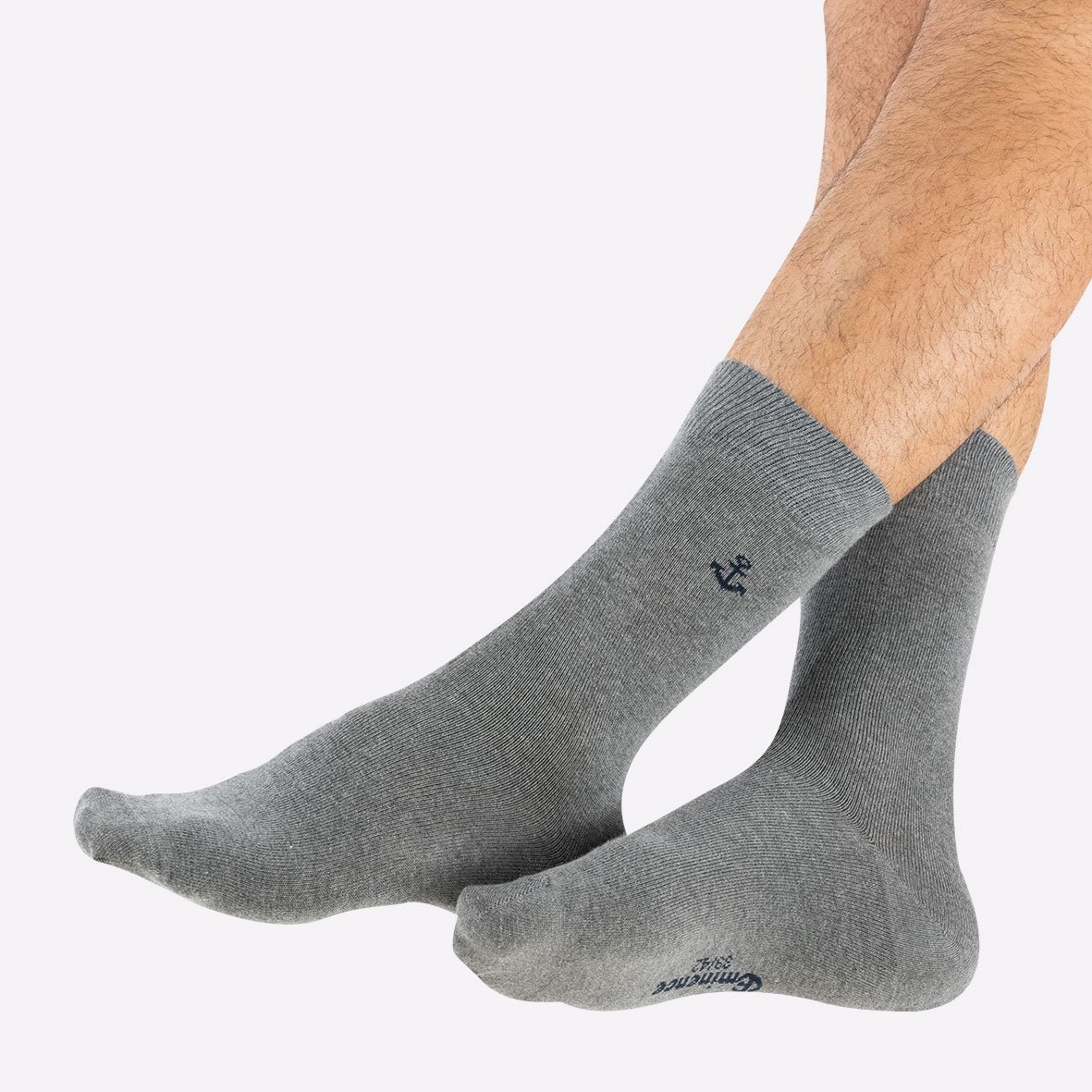 Set of 2 pairs of men's mid-high fancy socks by Eminence EMINENCE Grey