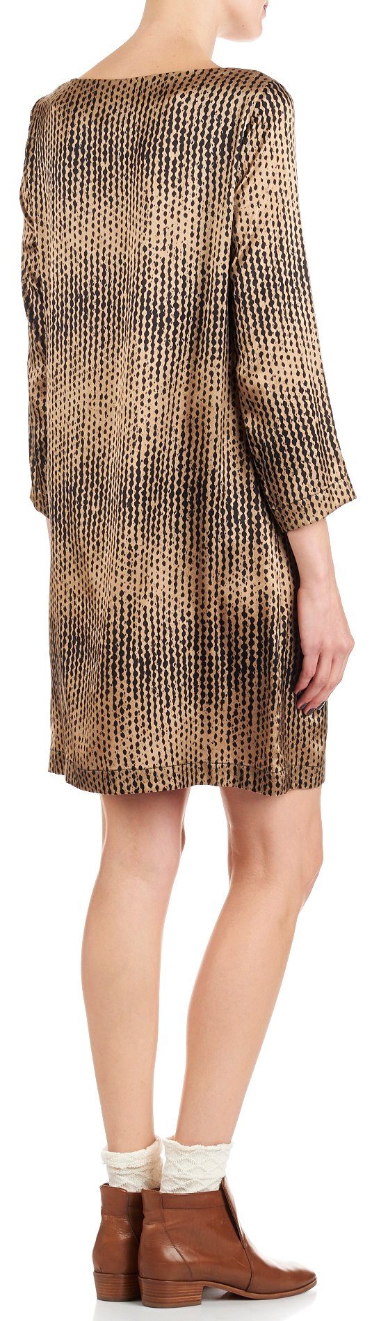 Robe imprimée en soie stretch Mirette ATTIC AND BARN Beige