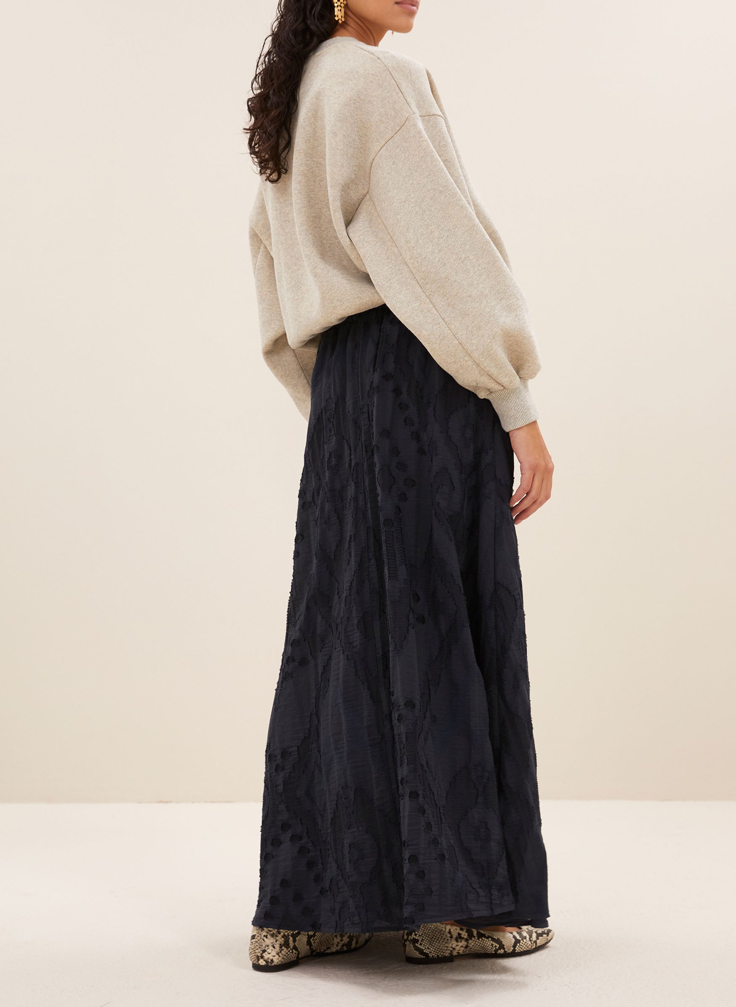 Sweat ample uni avec logo brodé BY BAR Doré