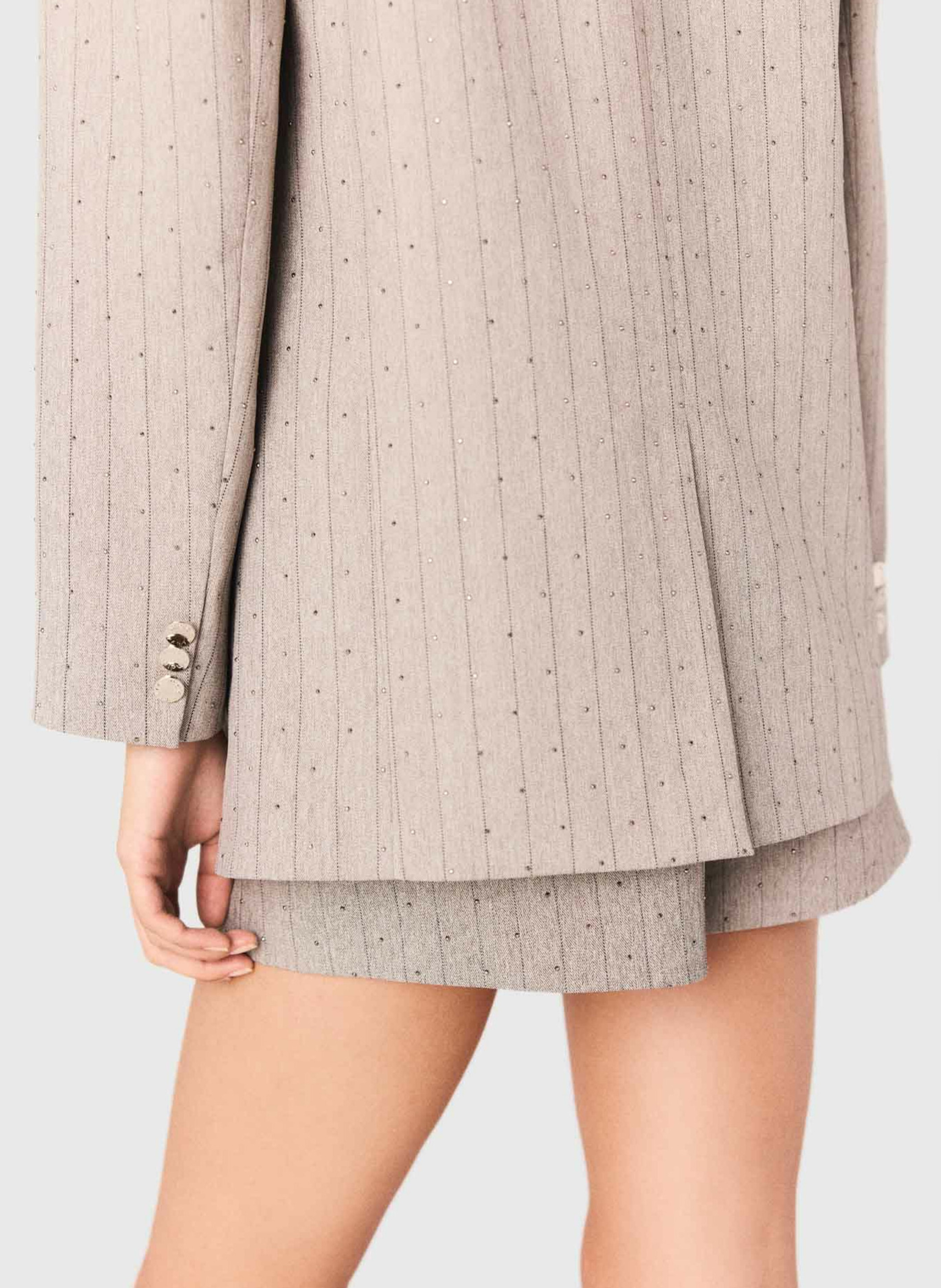 Veste de costume à rayures strassées MAJE Gris