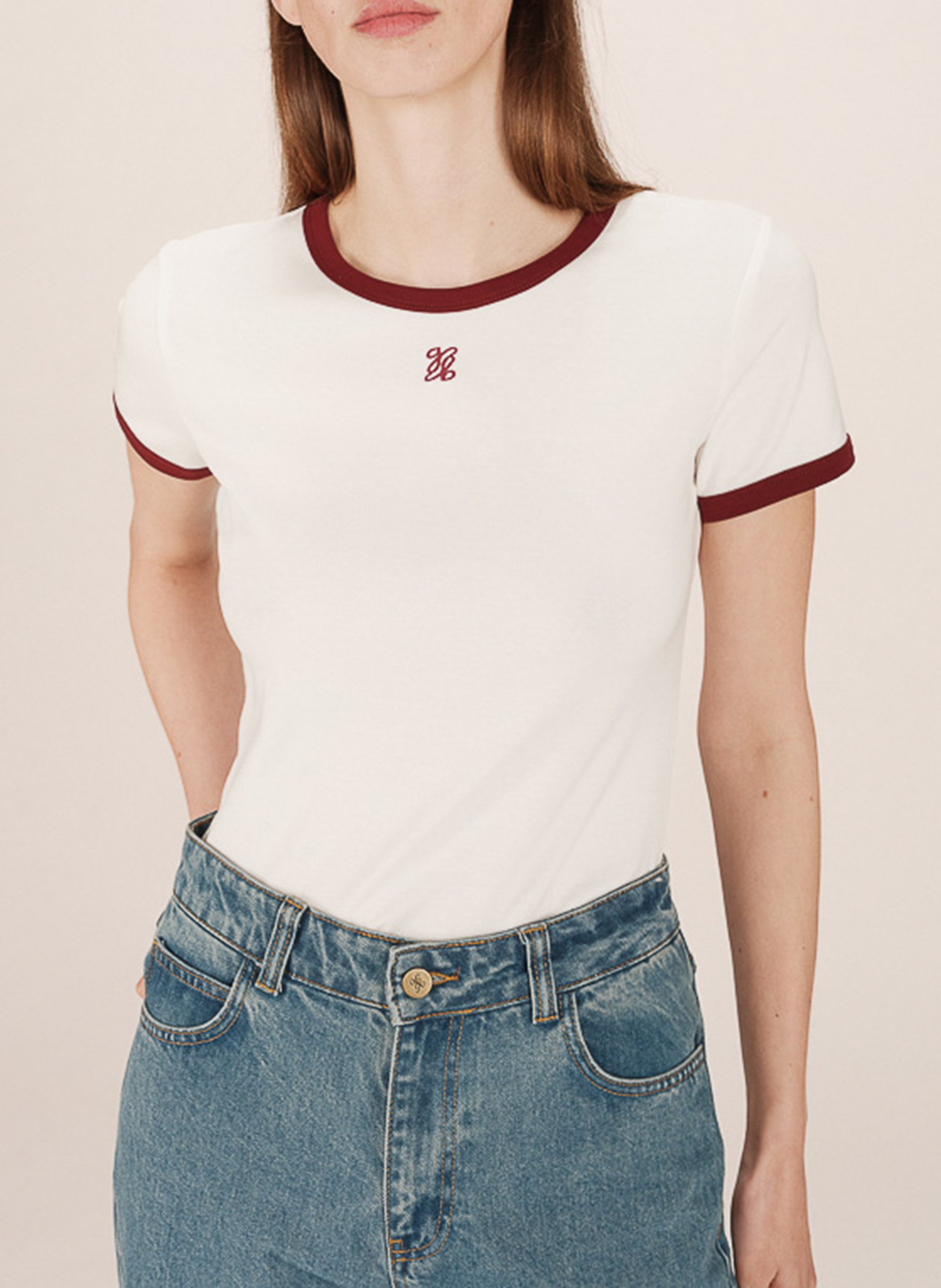 Basic cotton-mix T-shirt GRACE ET MILA White