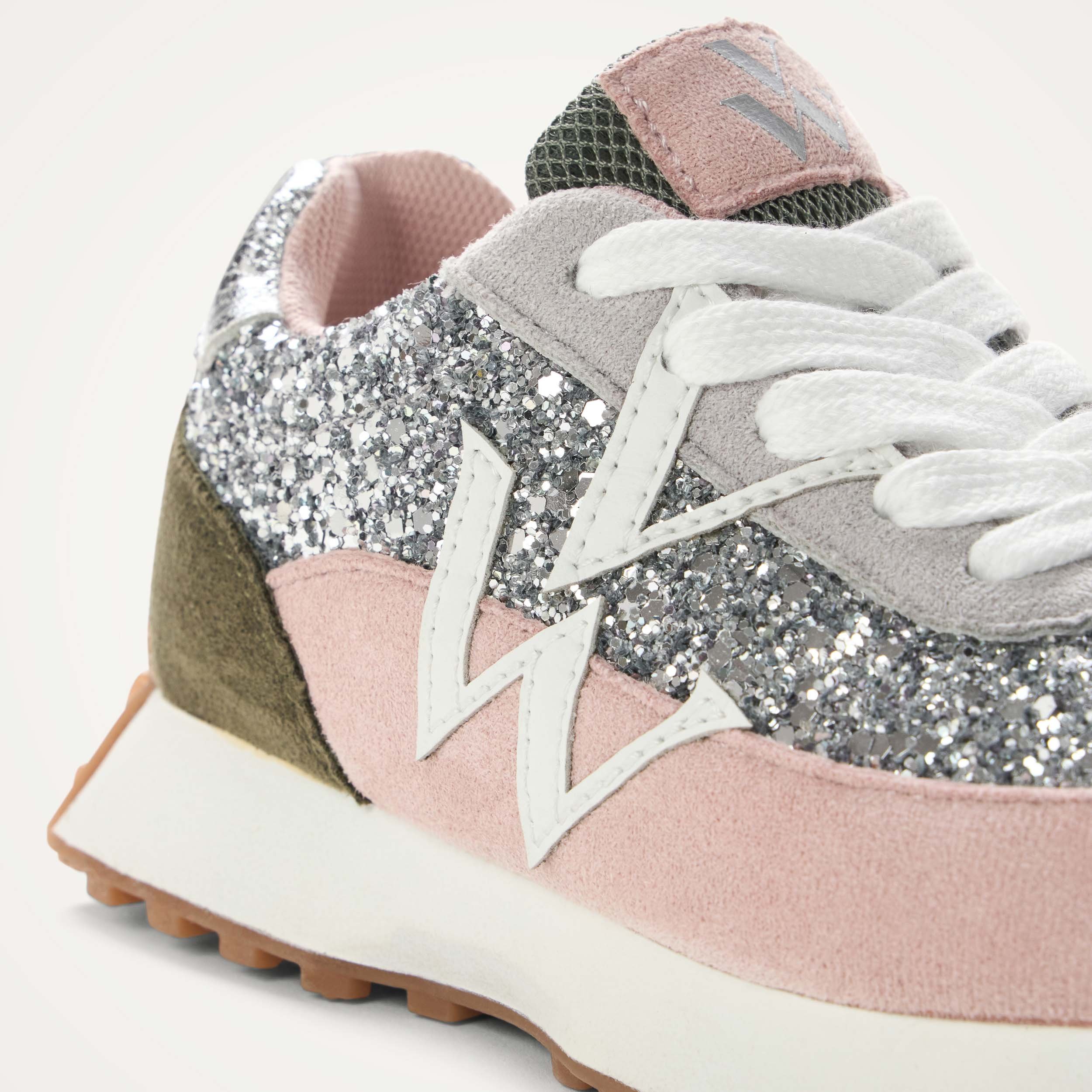 Contrasting leather-effect low-top sneakers VANESSA WU Pink