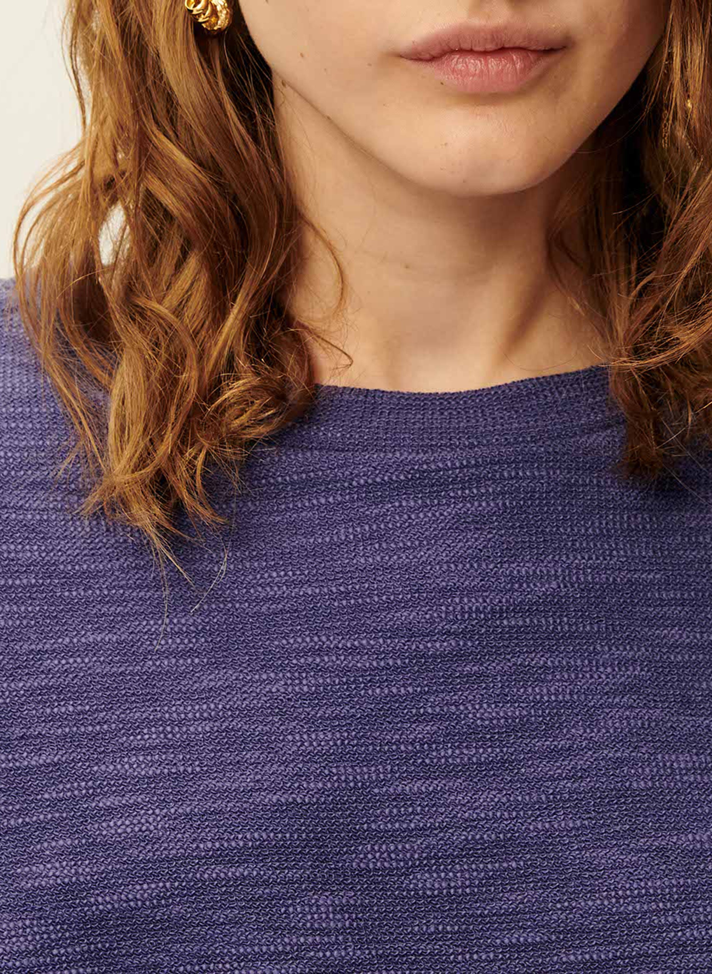 Pull col rond en coton mélangé SESSUN Bleu