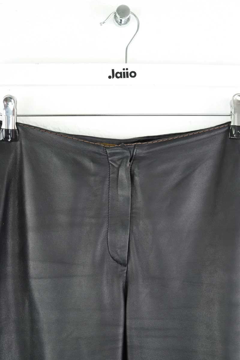 Straight leather pants KENZO - SECONDE MAIN Black