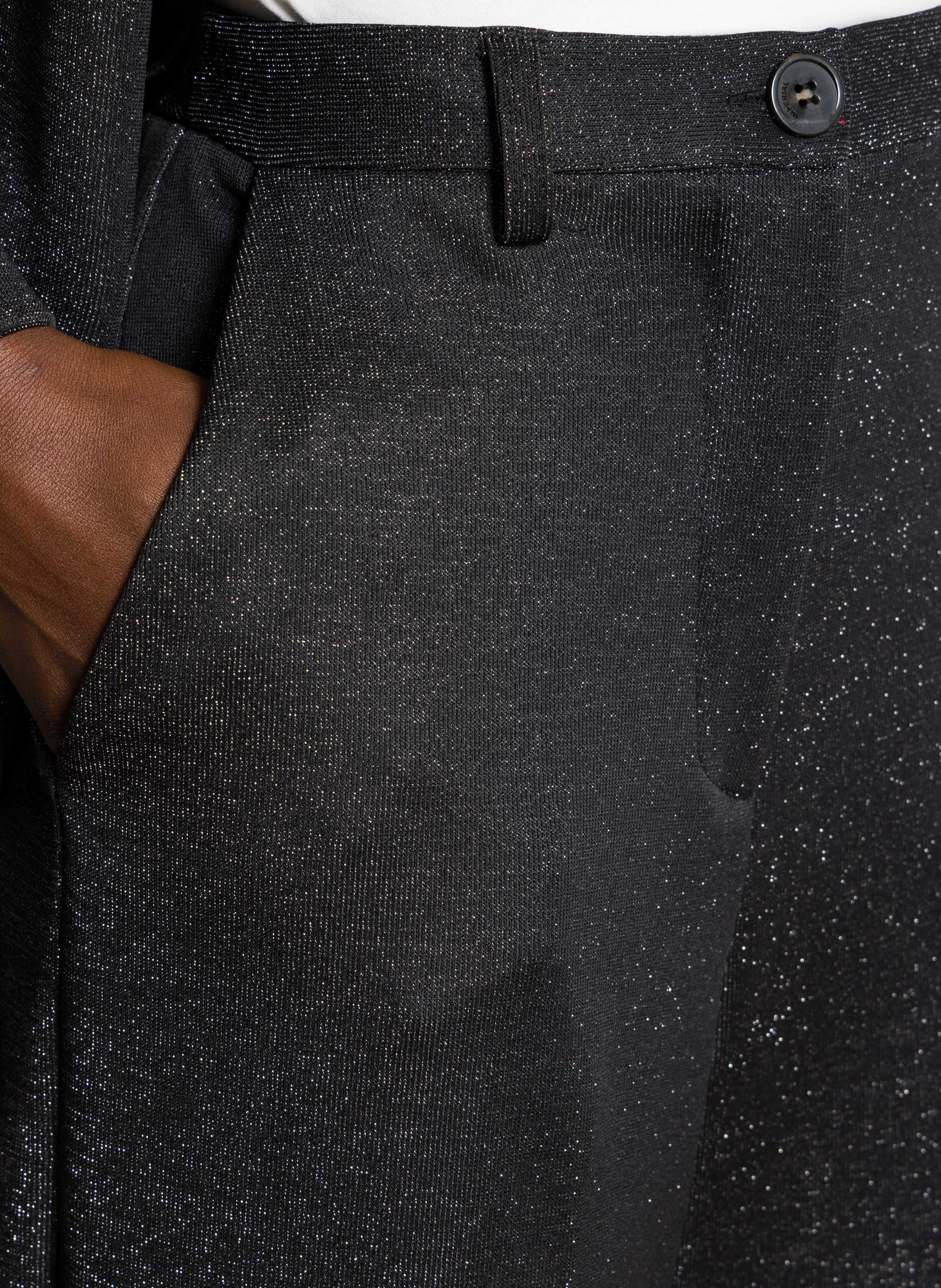 Glanzende, rechte broek IMPERIAL Zwart