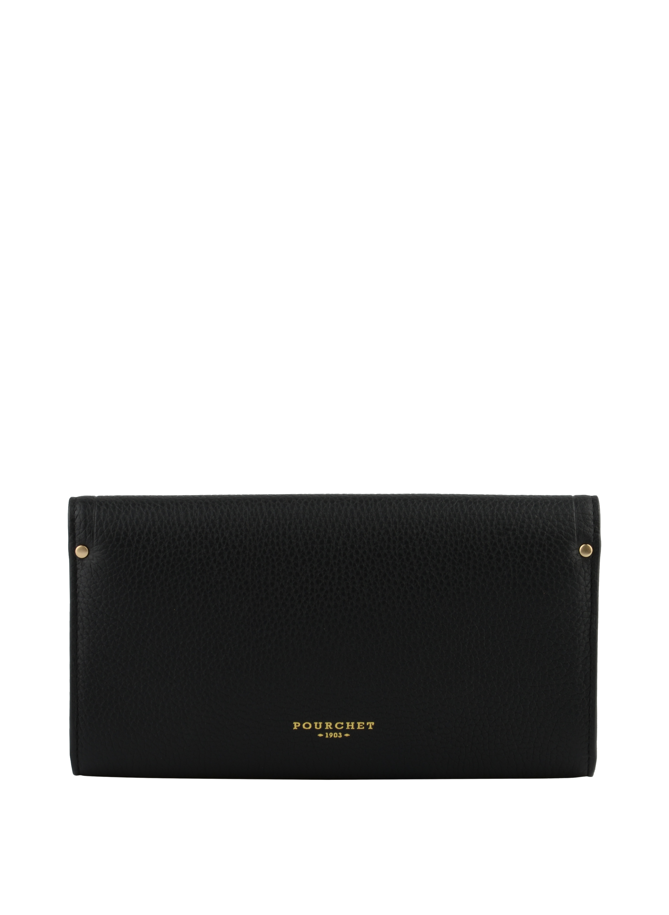 Clutch - cowhide leather POURCHET Black