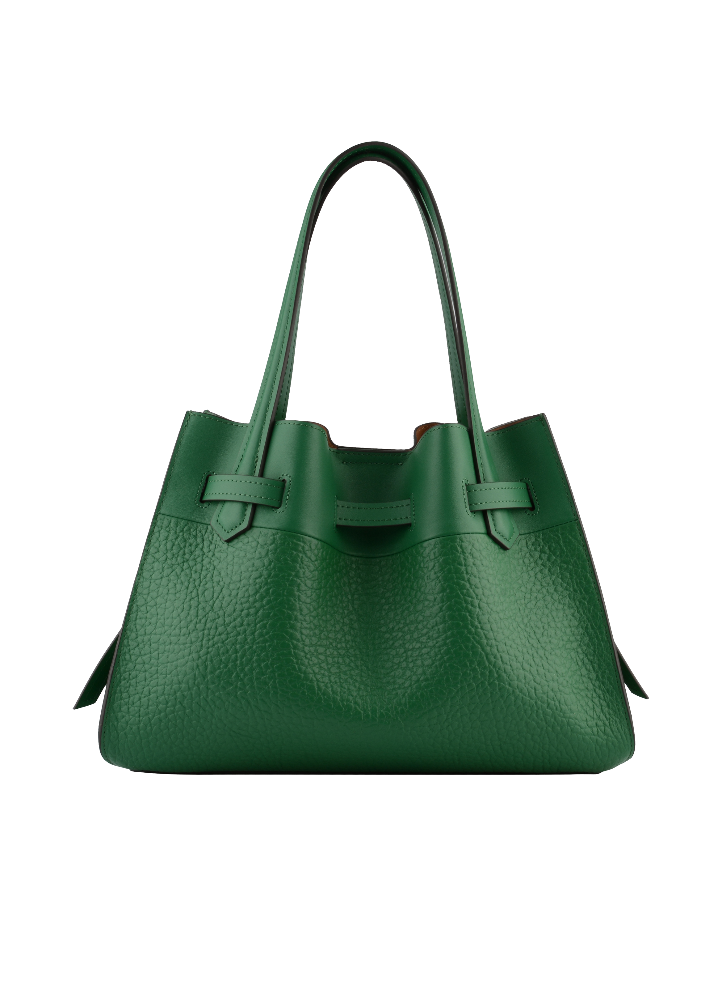 Handbag - cowhide leather POURCHET Green