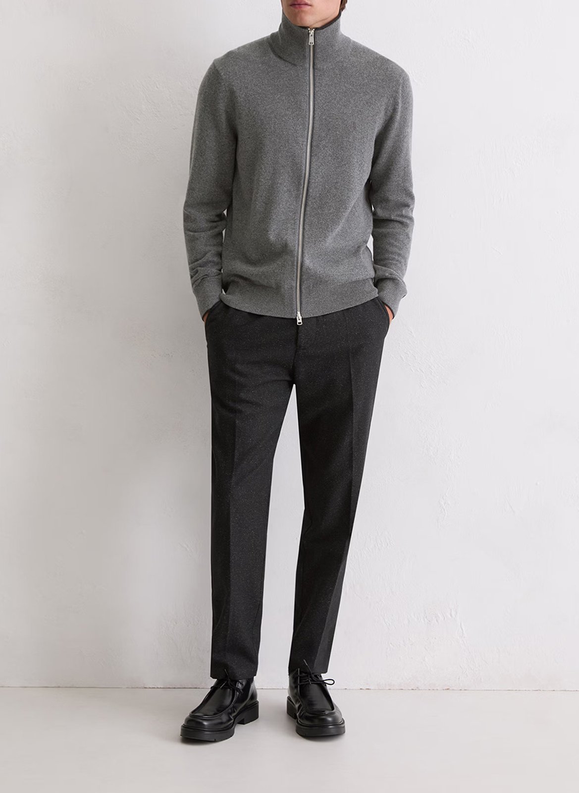 Gilet col montant en coton et en laine mélange MARC O'POLO Gris