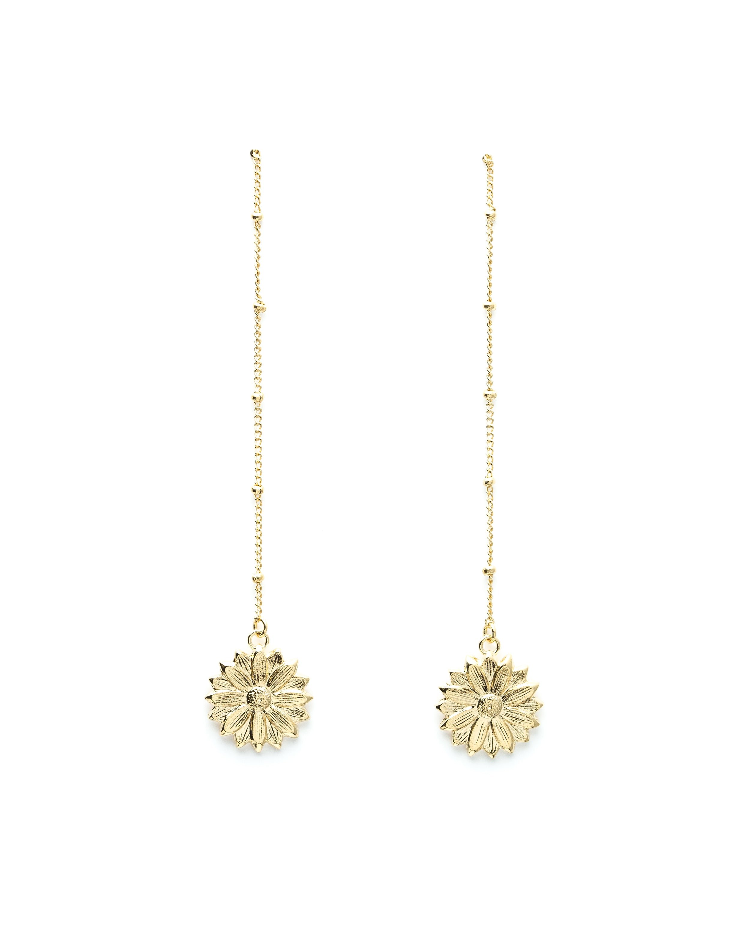 HESPÉRIS - silver-plated flower dangle earrings MONSIEUR SIMONE
