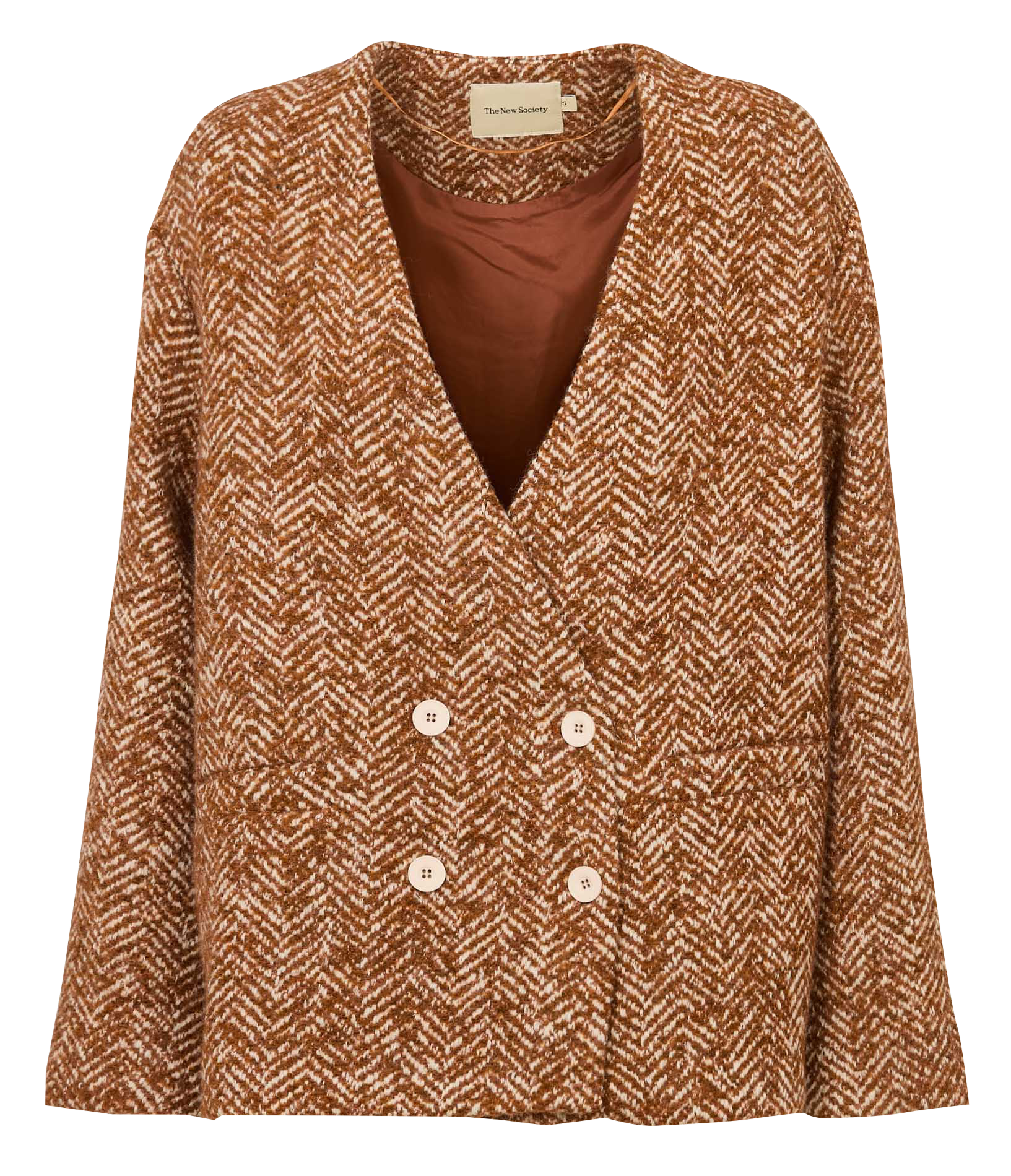 Blazer met motieven van gemengde wol THE NEW SOCIETY Bruin