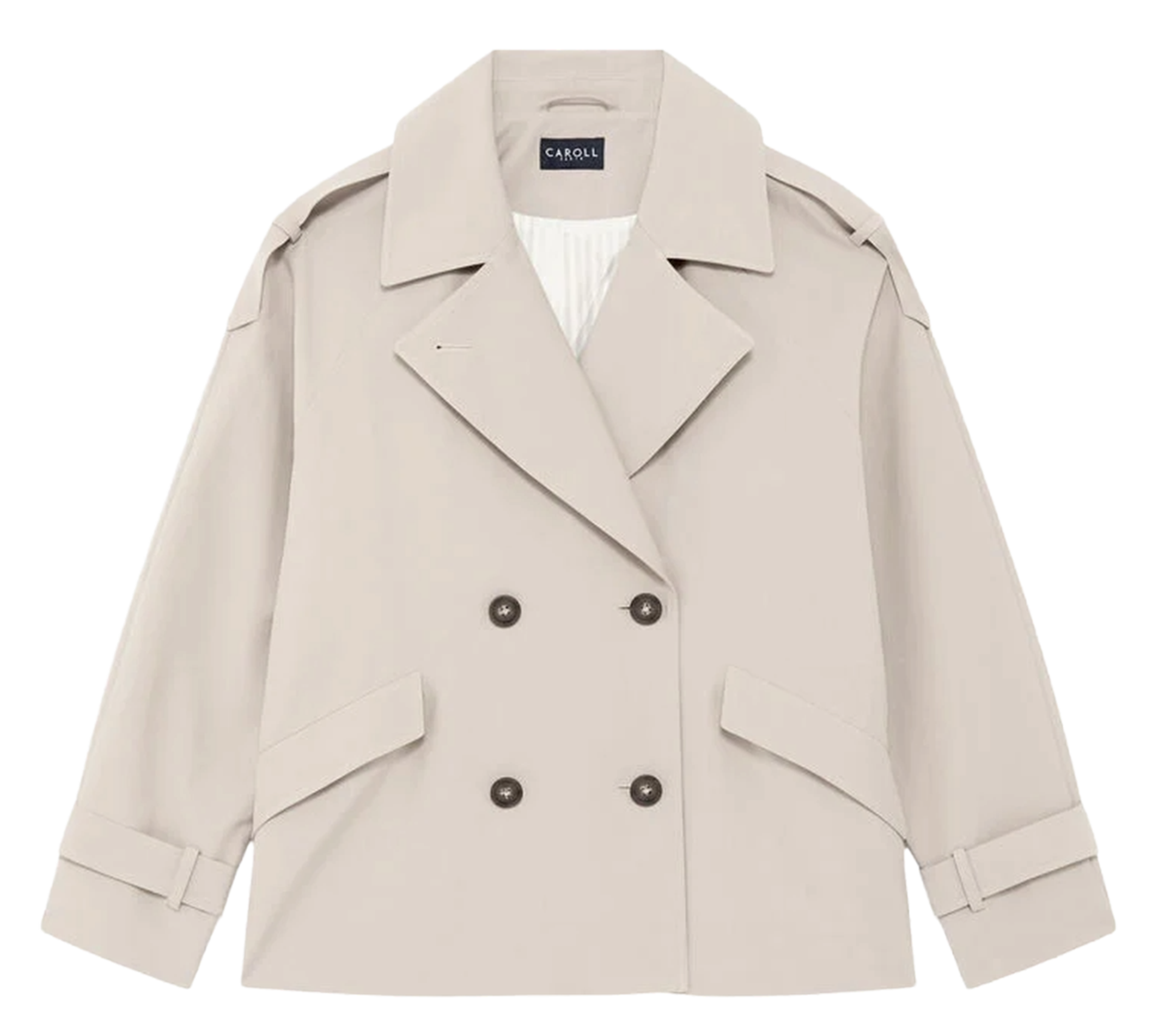 Short oversized trench coat CAROLL Beige