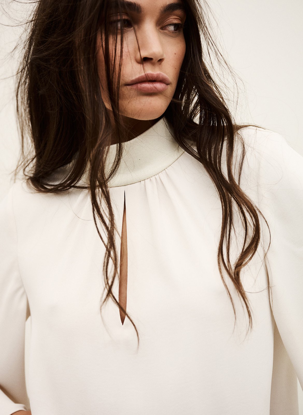 Robe courte col montant  BA&SH Beige