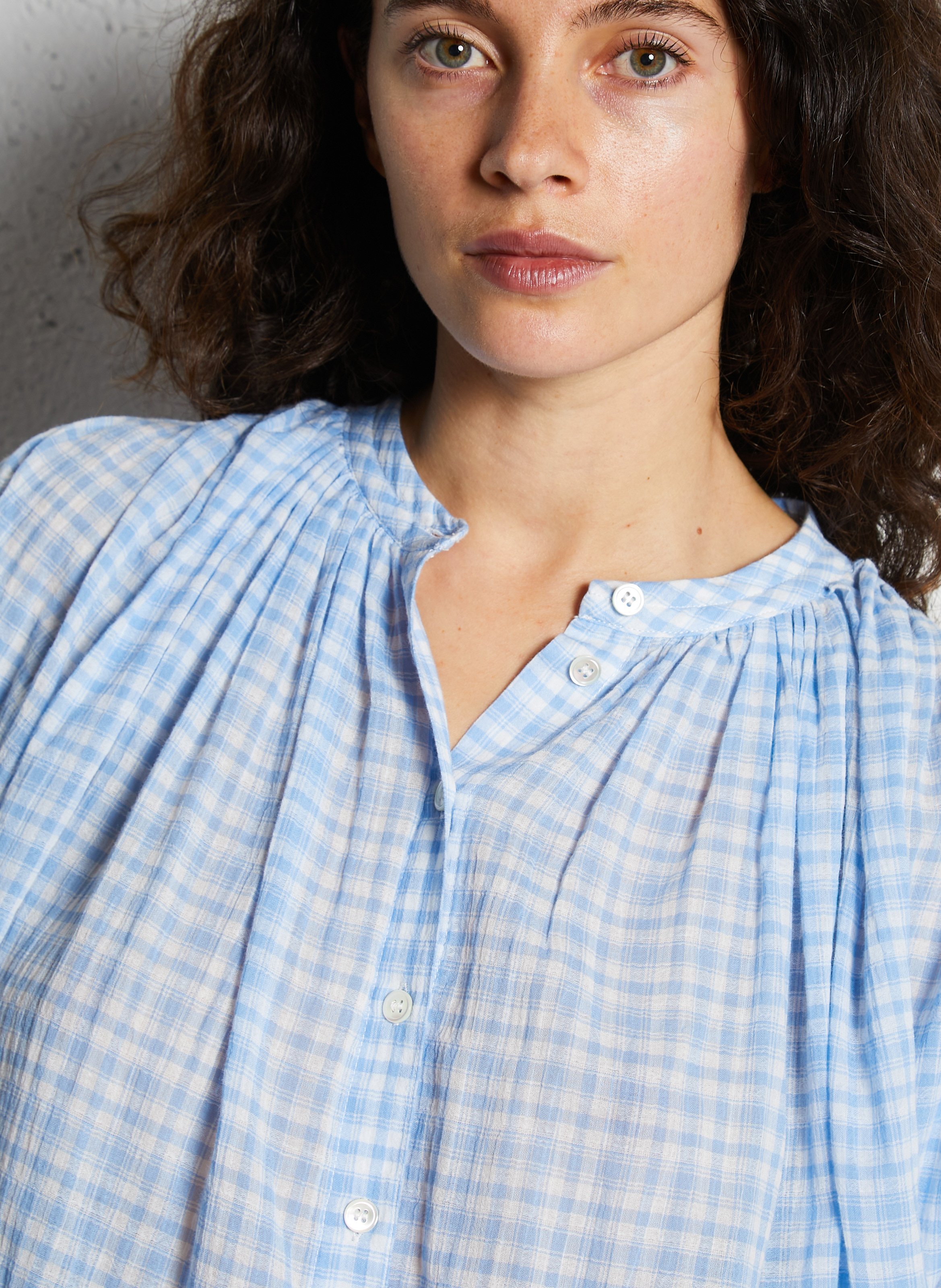 Chemise oversize col mao en coton JC SOPHIE Bleu