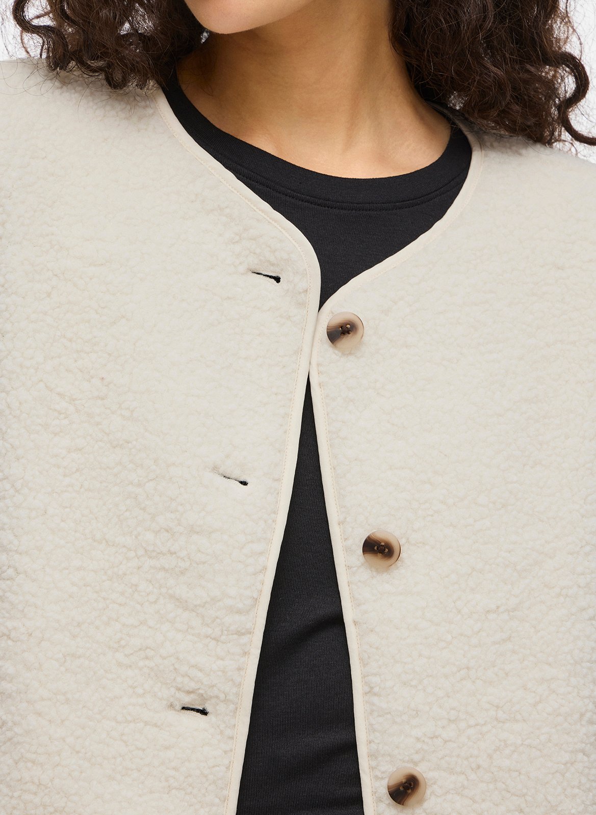 Round-neck jacket VILA Beige