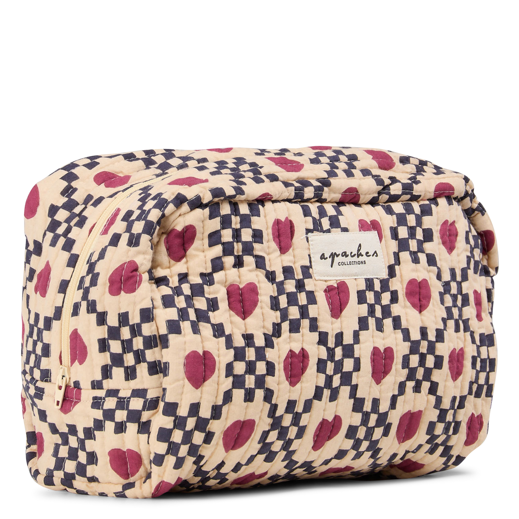 Cotton printed toiletry bag APACHES COLLECTIONS Beige