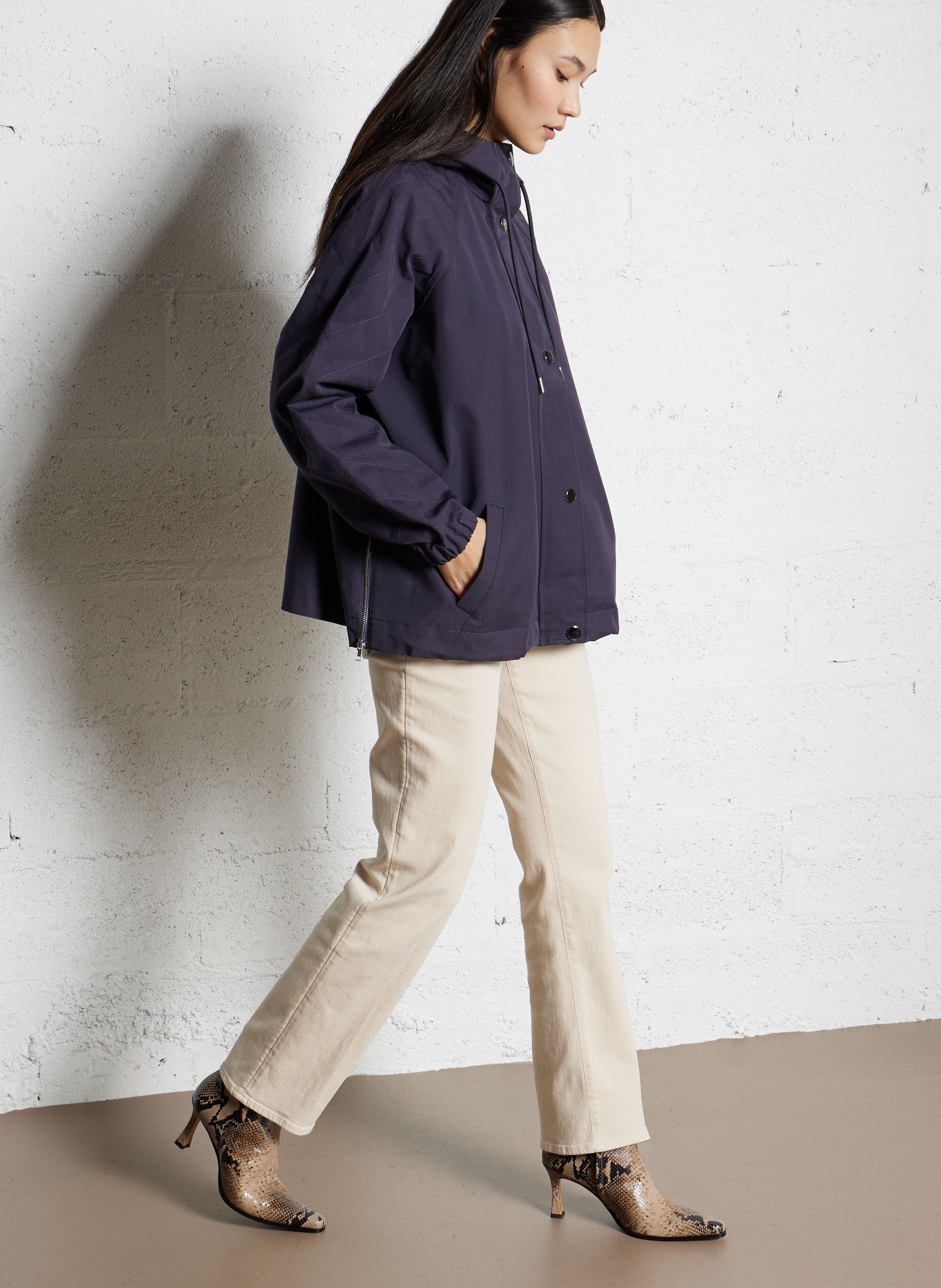 Printed leather ankle boots RIVECOUR Brown