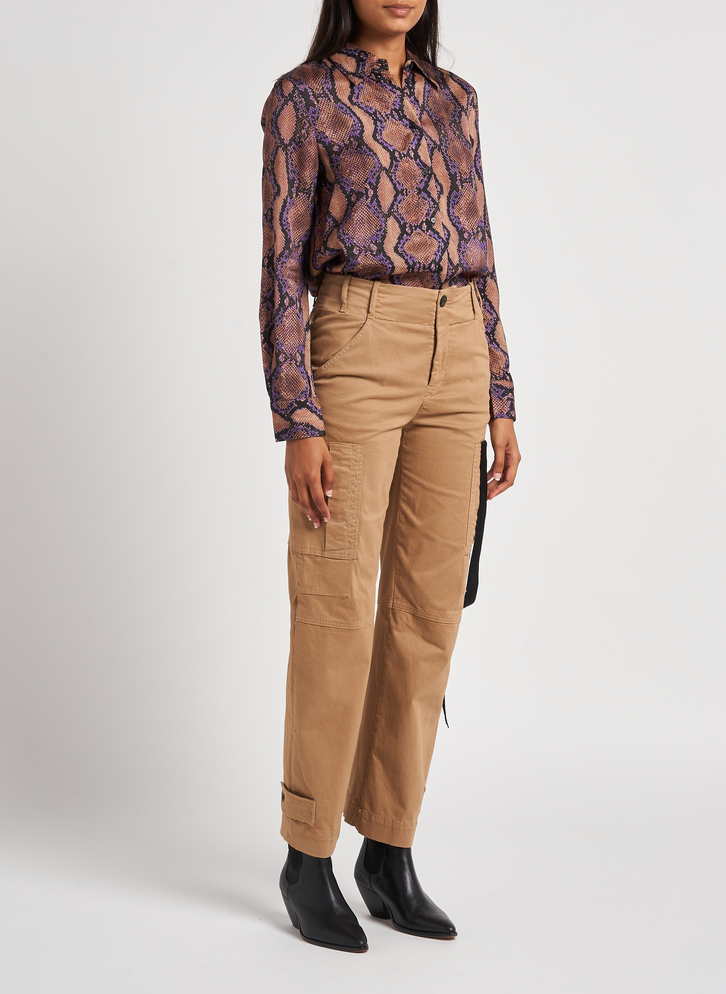 Gerade geschnittene Hose aus Baumwoll-Mix PINKO Braun